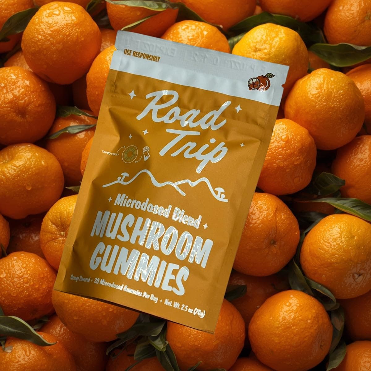 Road Trip - Microdosed - Mushroom Gummies - 1 Pack (1 - Pack, Orange)