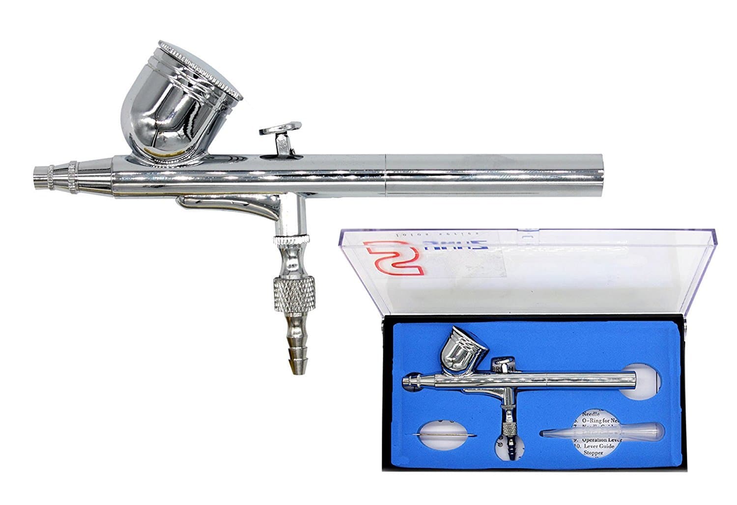 Airbrush Gun, Multi-Purpose Doual-Action Gravity Feed 0.3mm Nozzle Airbrush for Tatoo Nail Art Makeup Model Sprayer Paint Hobby