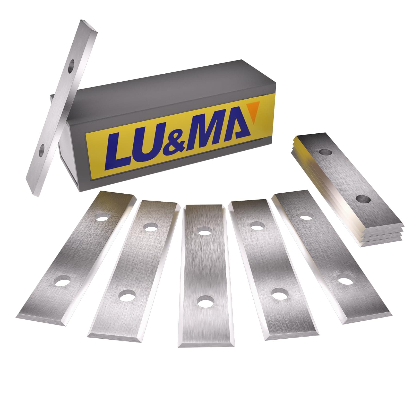 LU&MN Carbide Scraper Replacement Blades, 2.38" / 60×12×1.5mm Double-Edged Reversible Blades, Fits Most Handheld Paint, Glue& Grout Scrapers, 10Pieces