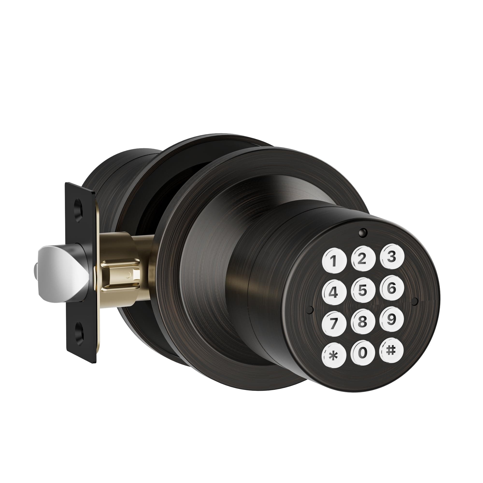 Keyless Entry Lock with Code, Digital Door Knob with Keypad for Bedroom Front Door Garage Home Apartment, Oil Rubbed Bronze