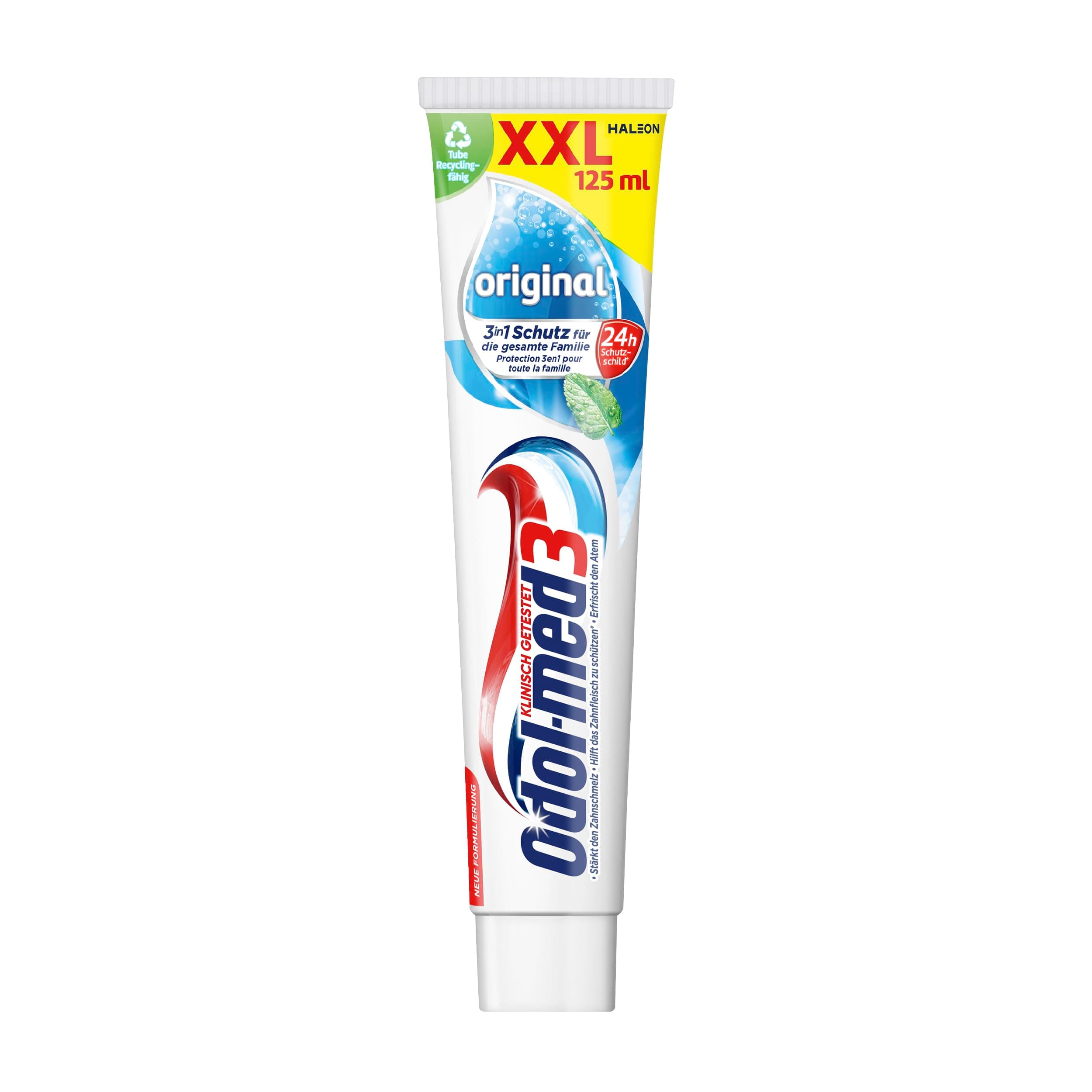 Original Toothpaste with 3-in-1 Protection for Strong Teeth, Healthy Gums and Fresh Breath, 125 ml Toothpaste