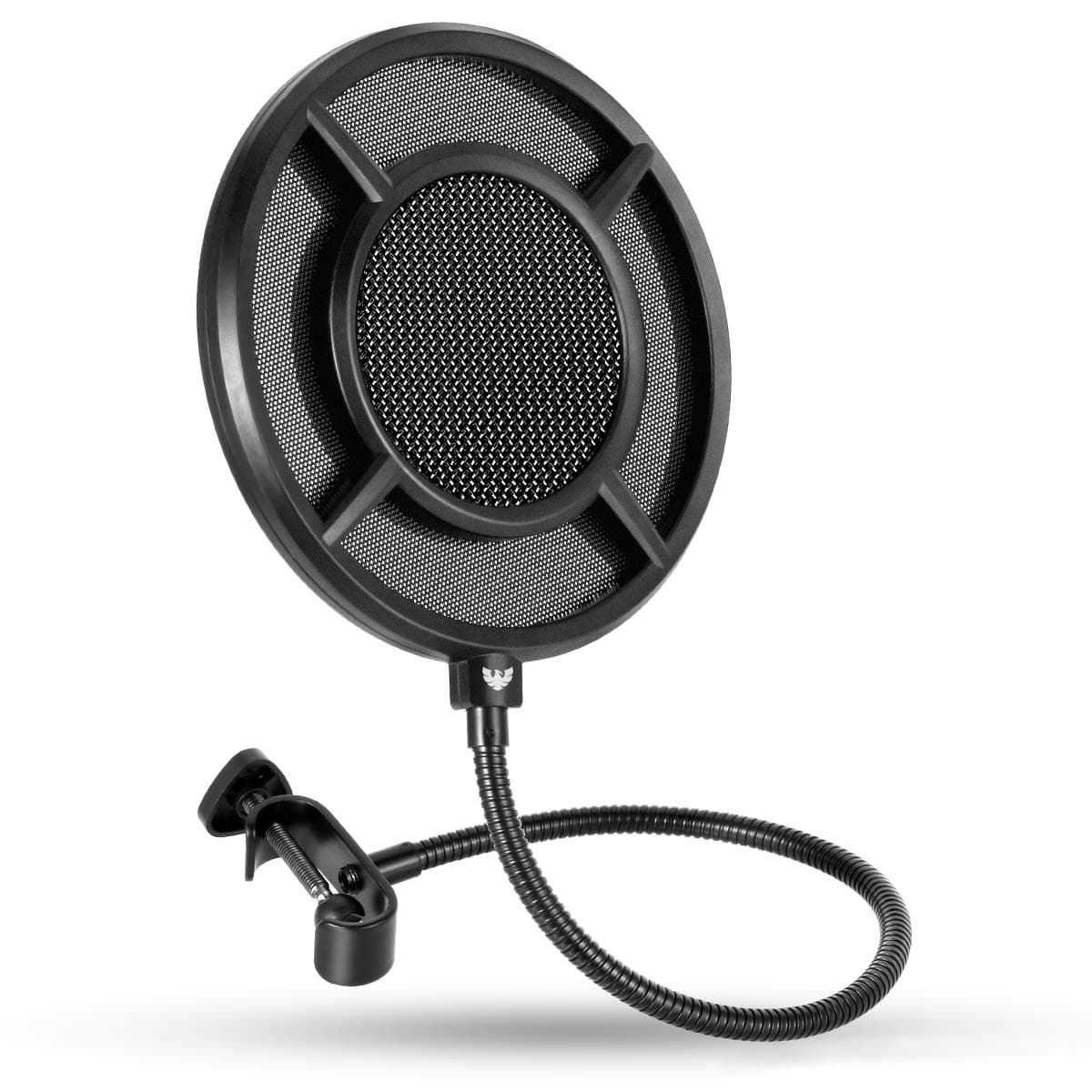 Mic Pop Filter, Professional Metallic Mic Pop Filter Mesh for Blue Yeti and Any Other Mic, WINDBOX Dual Layered Microphone Pop Filter, Mic Filter with A Flexible 360° Gooseneck Clip Stabilizing Arm