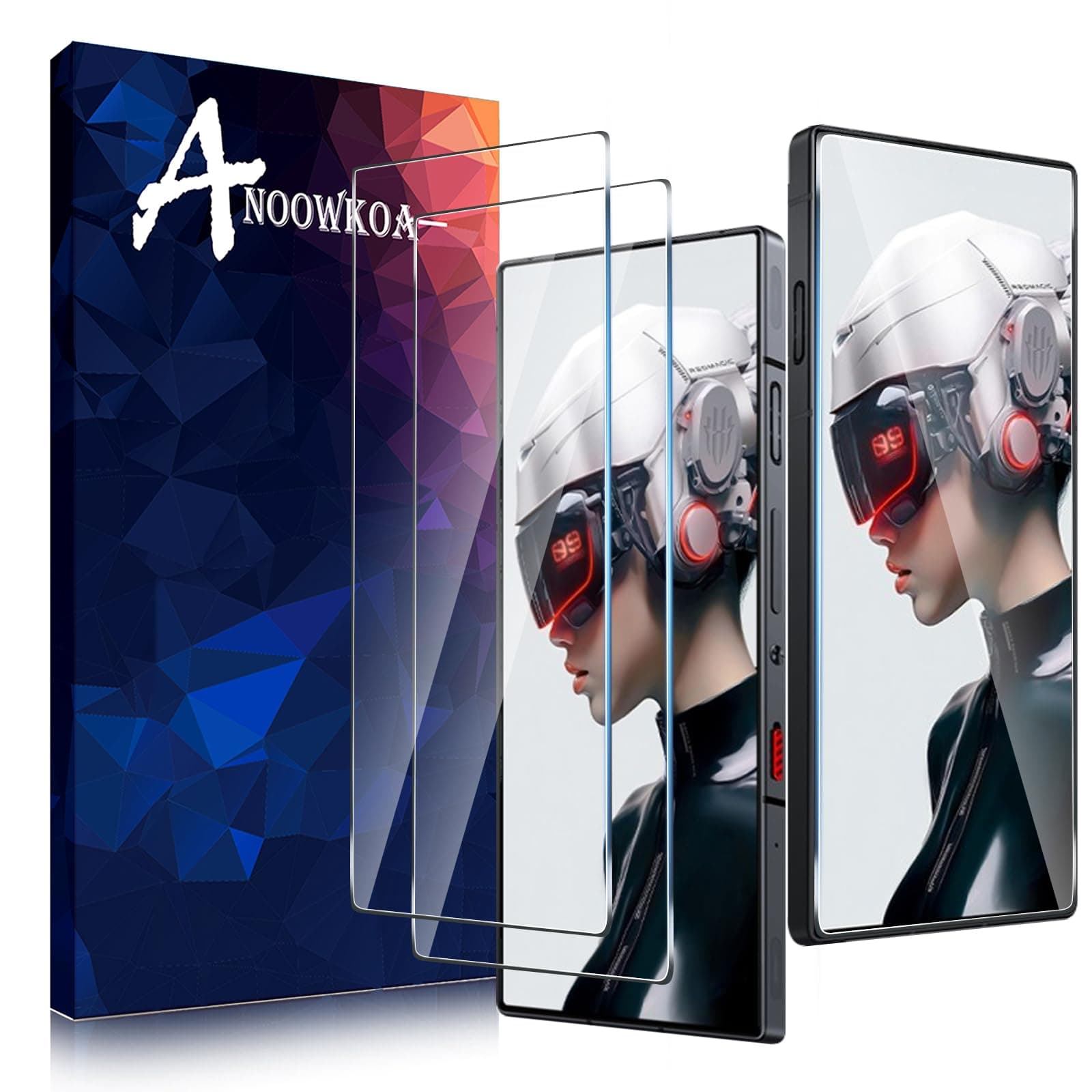 [2 Pack Compatible with Red Magic 9 Pro/9 Pro+/9s pro/9s pro+/8s pro/8s pro+/Z60 Ultra. Screen Protector.9H hardness Tempered glass.anti-scratch, bubble-free,