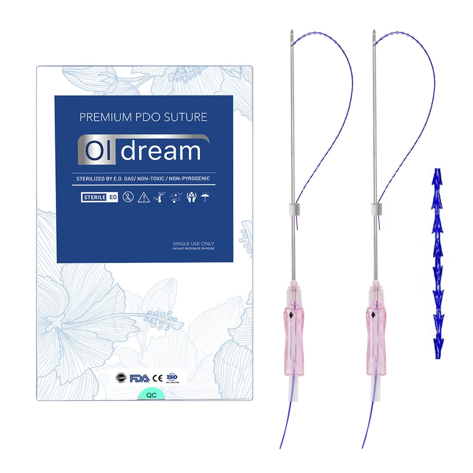 Oldream Pdo Cog Threads, Pdo Fishbone Thread 18G100MM, W-Type, 20pcs