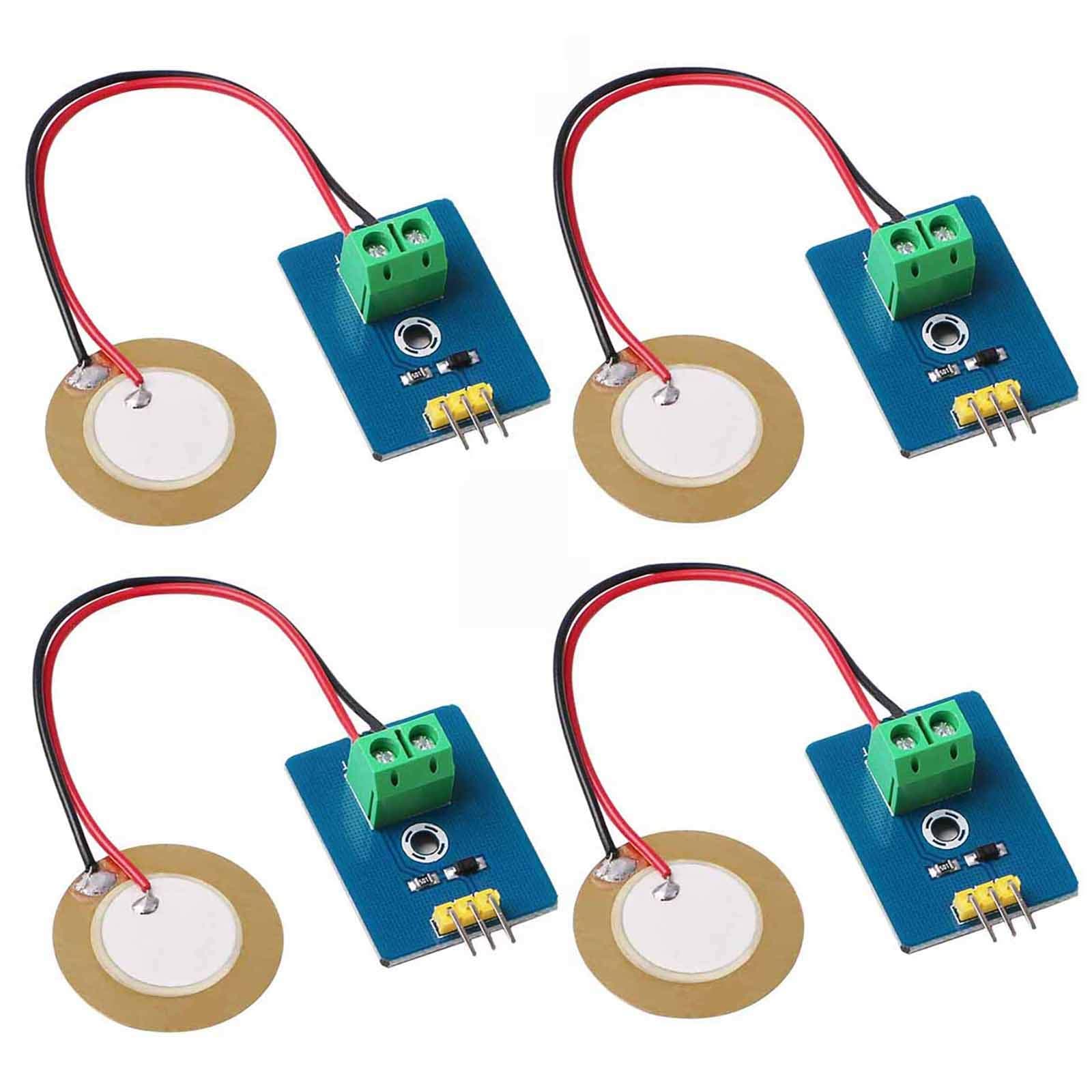 MakerHawk 4pcs Analog Ceramic Piezo Vibration Sensor Module 3.3V/5V for Arduino DIY Kit