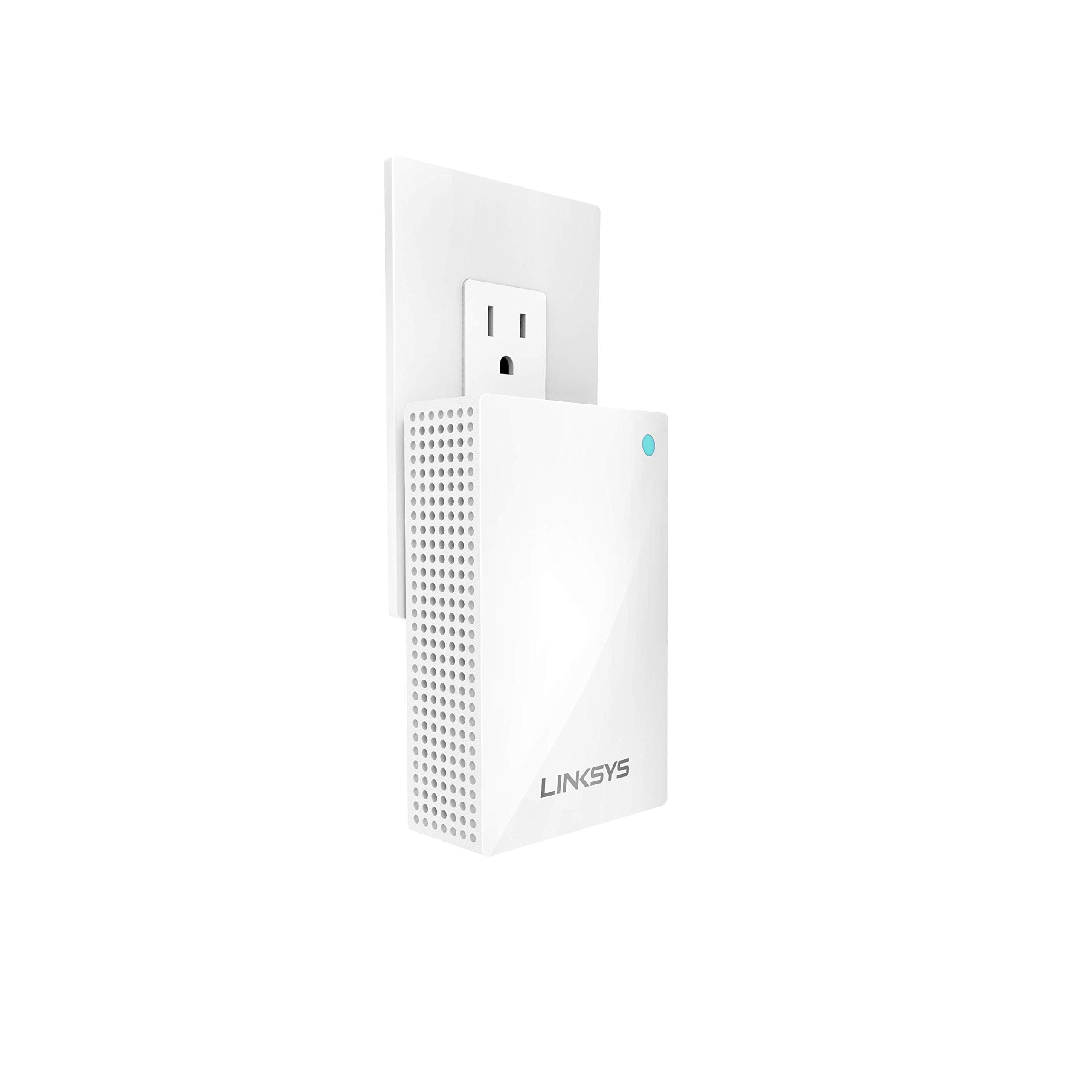 Linksys WHW0101P Velop Mesh WiFi Extender: Wall Plug-in, Wireless Range and Speed Booster for Velop Mesh Wi-Fi System, Single Outlet (White)