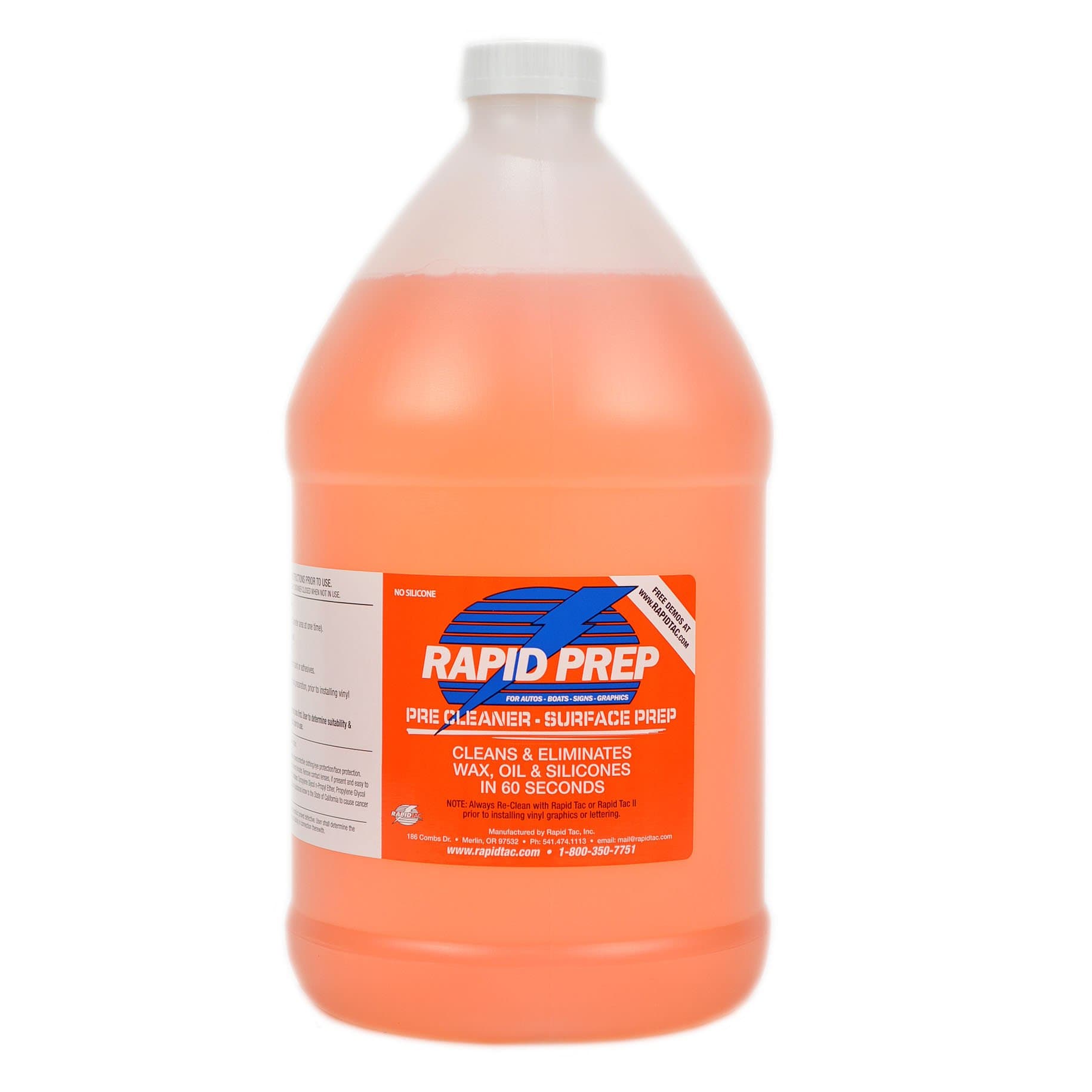 Rapid Tac Rapid Prep Surface Cleaner 128 oz | Safe Water Based solution Removes Wax, Grease, Oil & Silicone Non-Flammable for Pre-Cleaning Paint,Metals, Sign Materials & Glass Before Vinyl Application