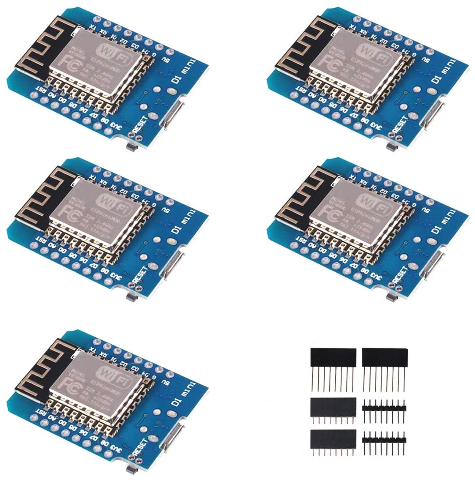 5pcs ESP8266 ESP-12 ESP-12F NodeMcu Mini D1 Module WeMos Lua 4M Bytes WLAN WiFi Internet Development Board Base on ESP8266 ESP-12F for Arduino,Compatible with WeMos D1 Mini