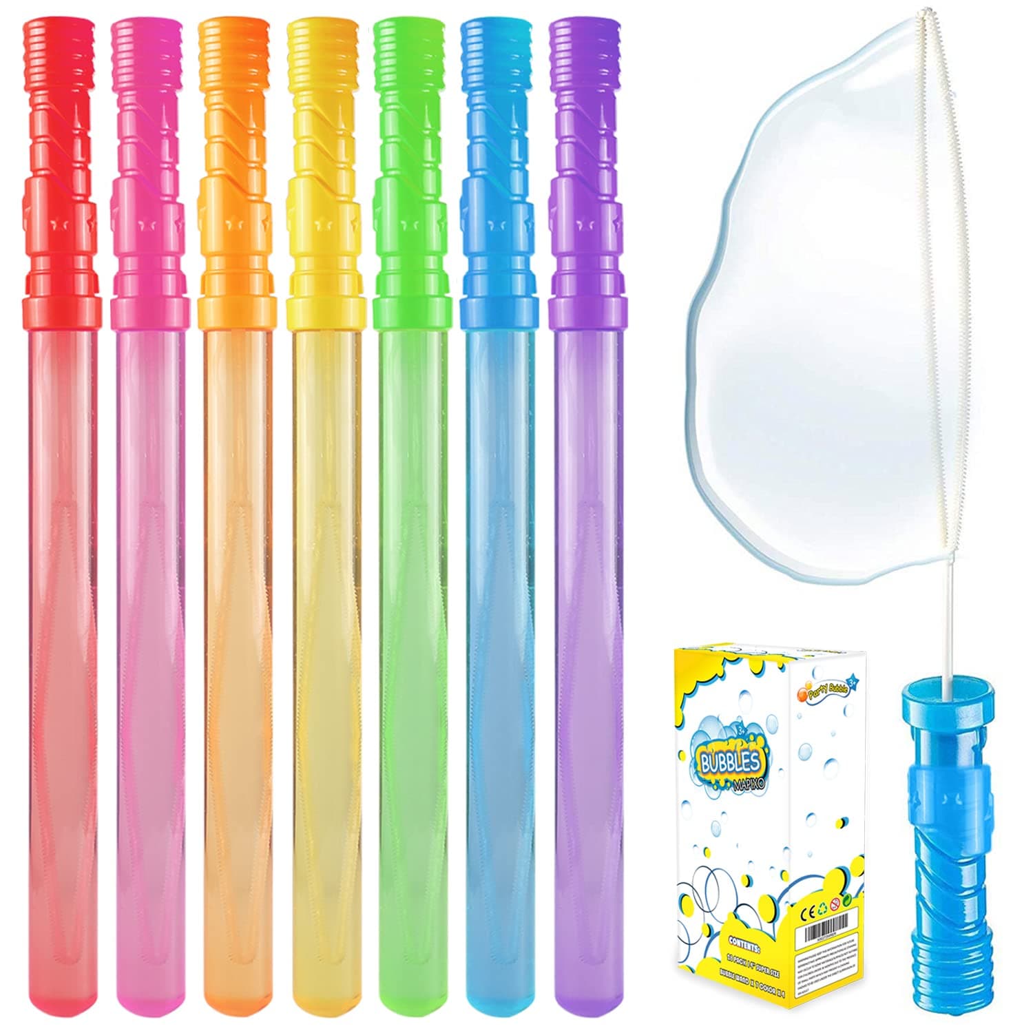 Bubble Wand, 28 Pack 14’’ Big Bubble Wands Bulk(7 Colors)