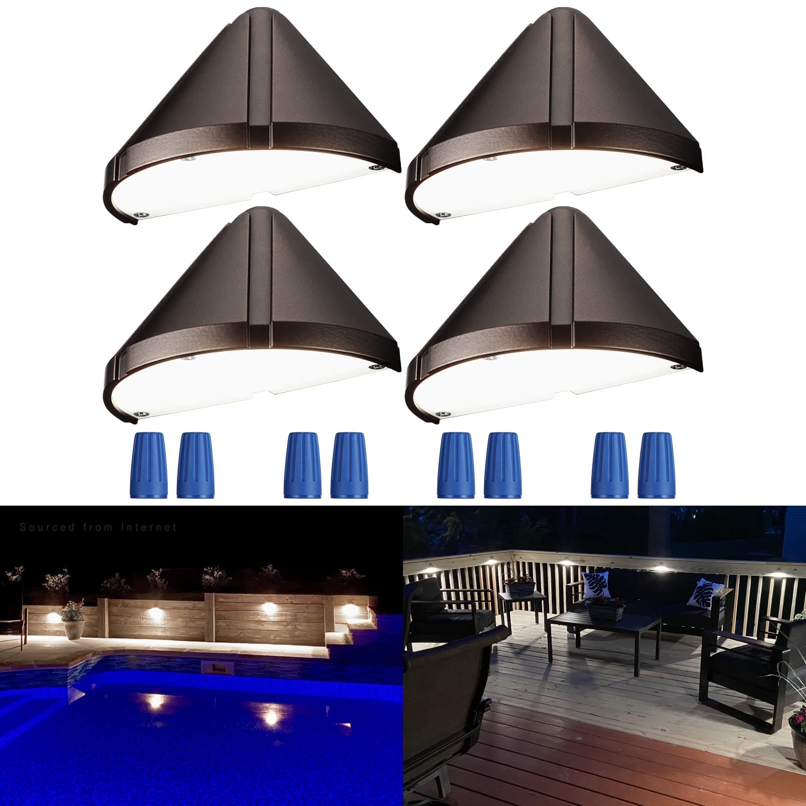 LEONLITE Low Voltage Deck Lights, 12-24V LED Landscape Step Lighting, CRI90 Stair Railing Light, Aluminum Housing Wet Location, 4000K Cool White, Oil Rubbed Bronze, 30,000 Hours Lifespan, Pack of 4