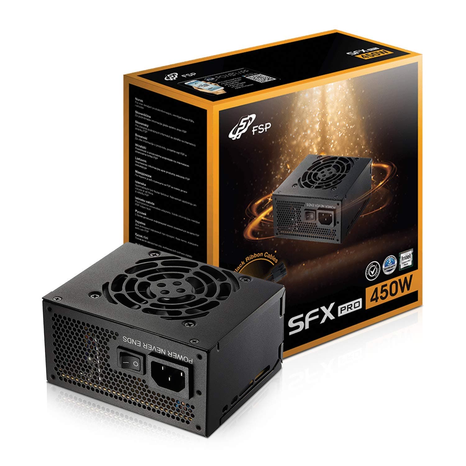 FSP Mini ITX Solution 450W / SFX 12V / Micro ATX 80 Plus Bronze Certified Non-Modular Power Supply (FSP450-50SAC)