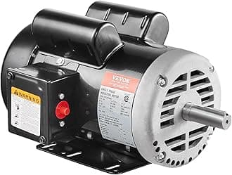 VEVORVEVOR 5HP 230V 25Amp Electric Air Compressor Motor 56Hz Frame 3450RPM 7/8" Spindle Keyed Shaft 2.25" Shaft Length Single Phase CCW/CW (Adjustment of