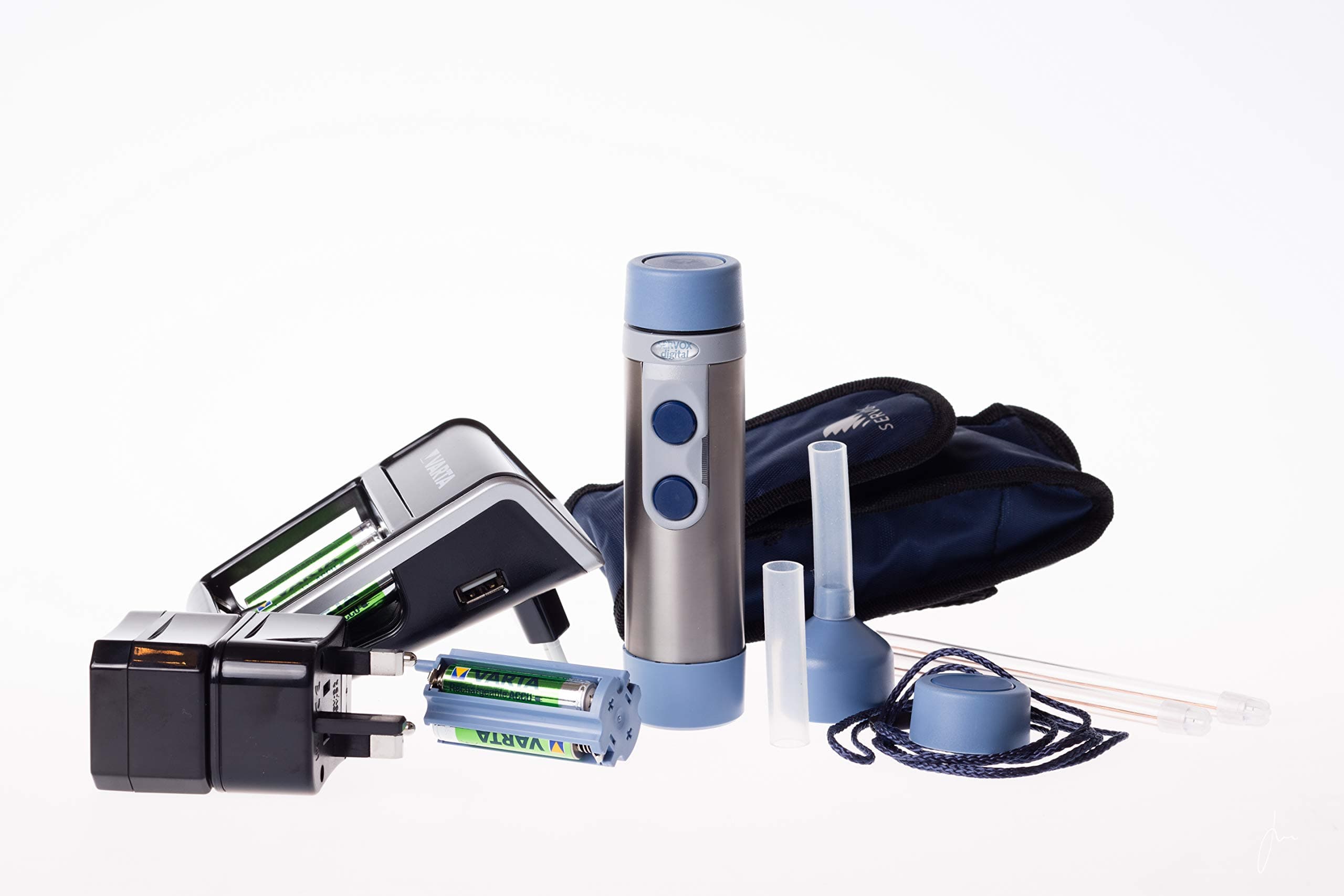 Servox Digital XL Electro Larynx Speech Aid, Electronic Speaking Device, and Artificial Larynx for Voice Impaired. Improved Model with Twice The Talk Time. Includes Batteries, Charger, and Adaptors