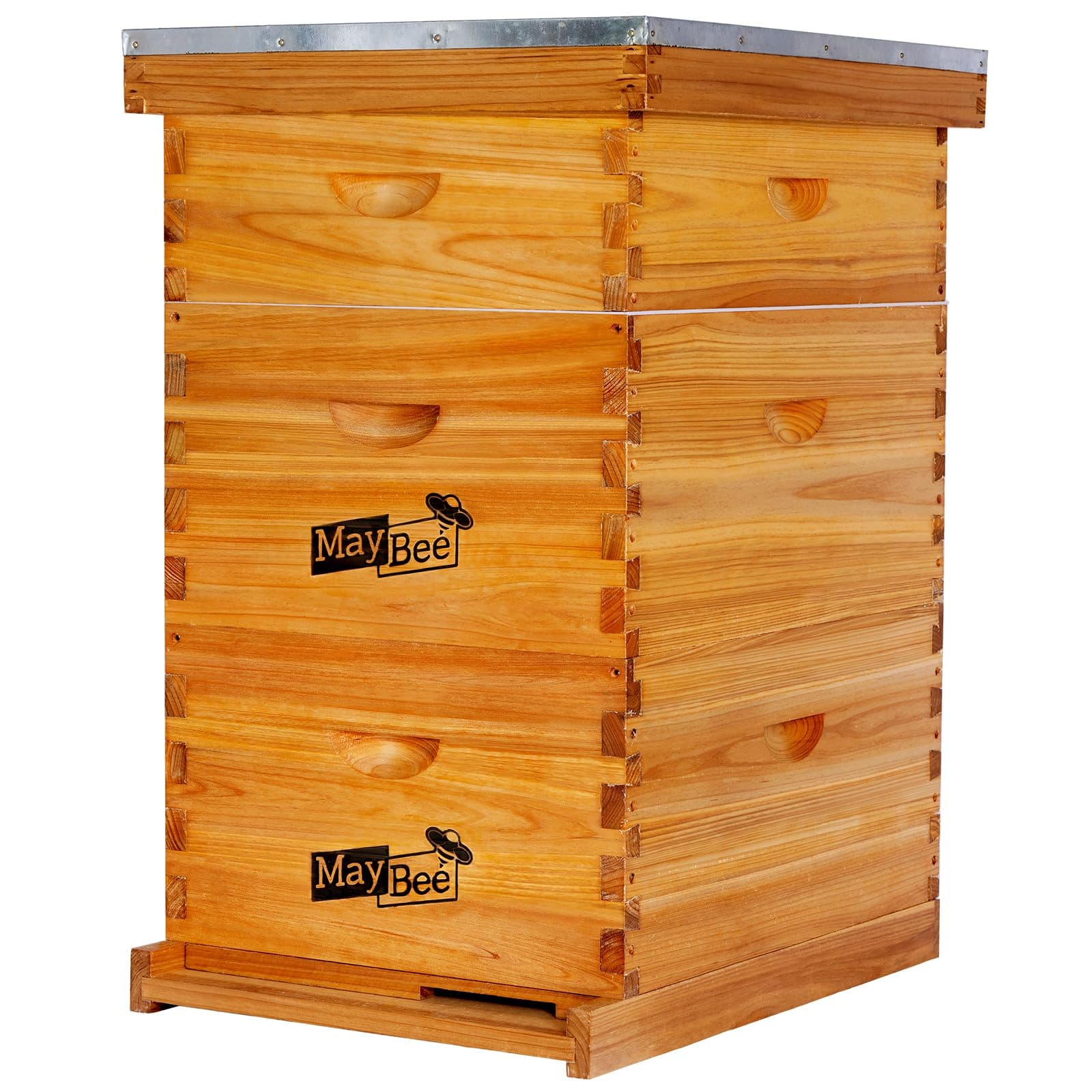 10-Frame Langstroth Beehive Dipped in 100% Beeswax, Complete Bee Hives and Supplies Starter Kit Includes 2 Deep Hive Bee Boxes and 1 Bee Hive Super with Beehive Frames and Foundations
