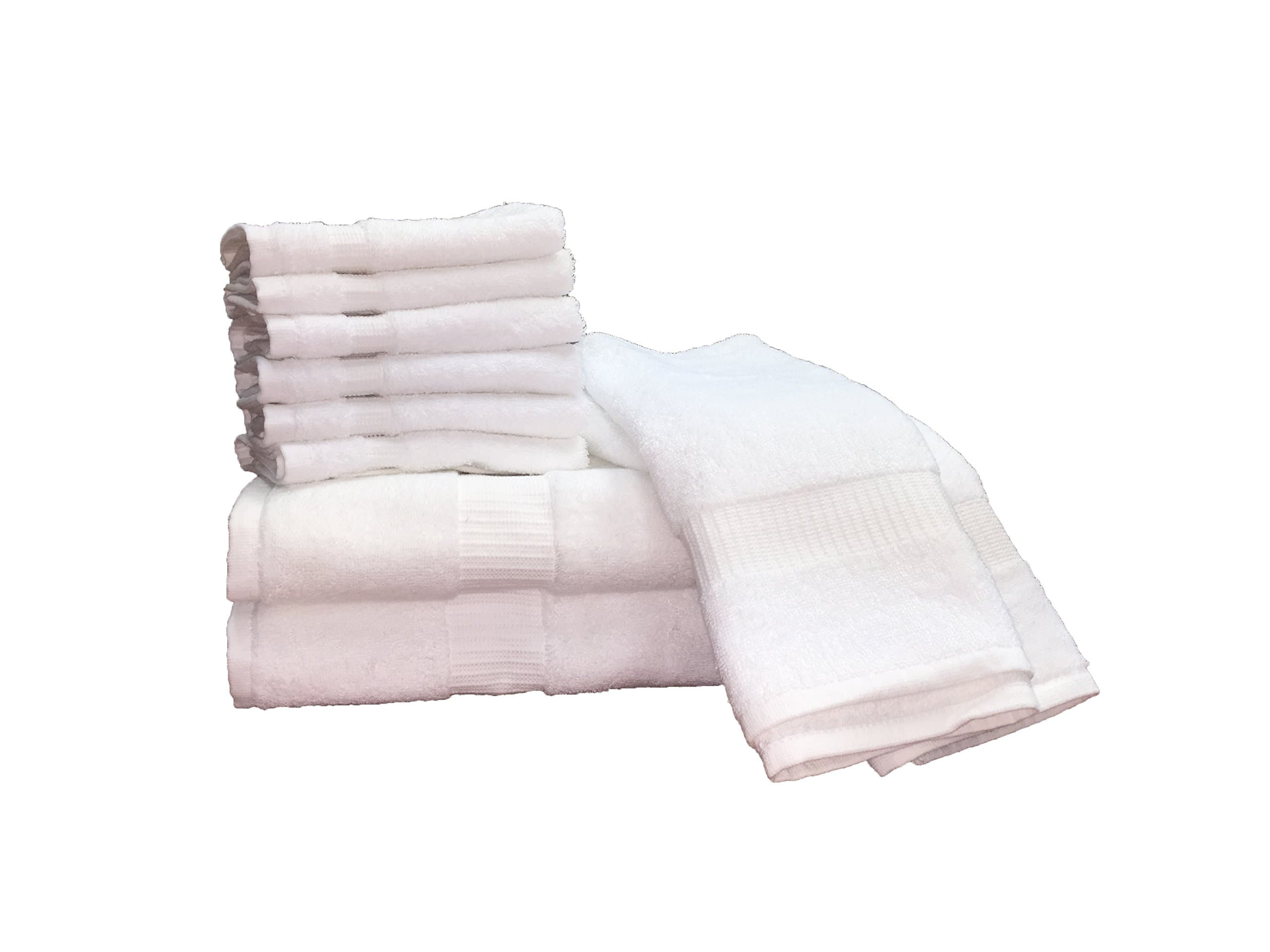 Optima Collection Silver Level Complete Bath Set, includes 2 Bath Towels, 2 Hand Towels, and 6 Washcloths, 100% Eco-Friendly Pre-Consumer Regenerated Cotton