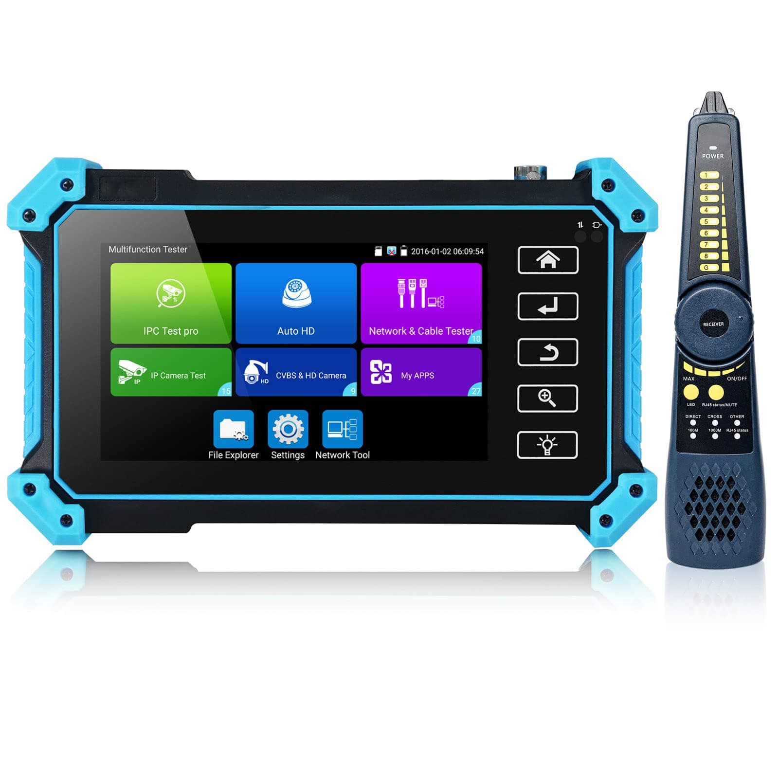 Makingtec 8Mp Ip Camera Tester With Cable Tracer, Ipc-5100C Plus Ahd Cvi Tvi Cvbs Test 4K Hd Display Video Monitor 5Inch Ips Touch Screen Ipc Support Poe Ptz Wifi Rs485 Hdmi & Vga