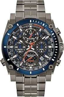 Bulova Precision Chronograph Watch, Stainless Steel, Two-Tone (Model: 98B343) Grey, gray, Precision Collection
