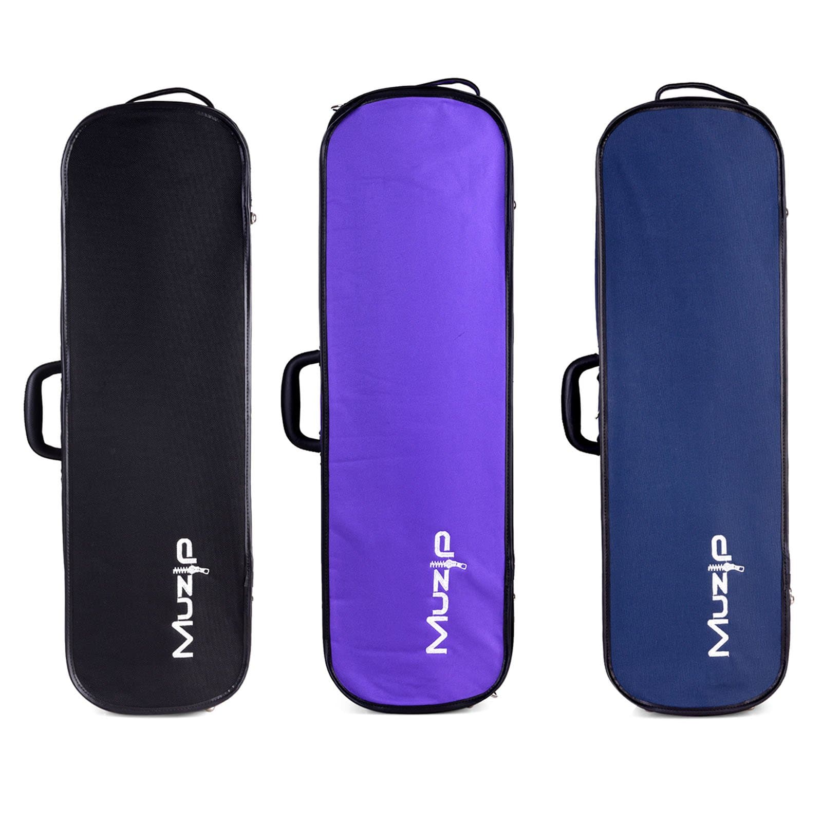Muzip Violin Hard Case, Full Size 4/4, Solid Wood Body Hard Violin Case With Hygrometer, Suspension, 3 Colors (Purple)