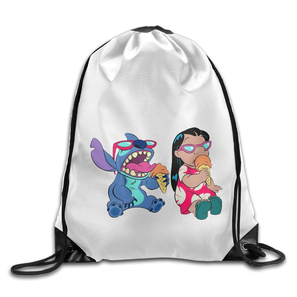 Lilo Stitch Cool Sunner Design Beach Gym Bag Drawstring Backpack
