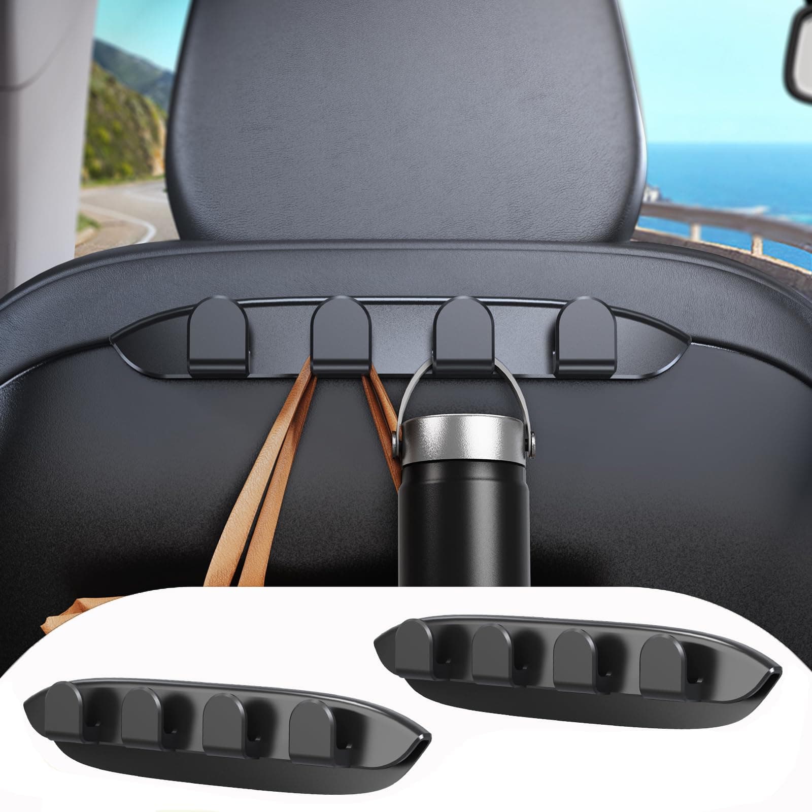 2 Pack Car Seat Hooks for Tesla Model Y(Juniper) Model 3(Highland) Accessories 2026 2025 2024 2023 2022 2021, Purse Hanger Automotive Seat Back Organizers for Bags, Handbag Backpack Grocery