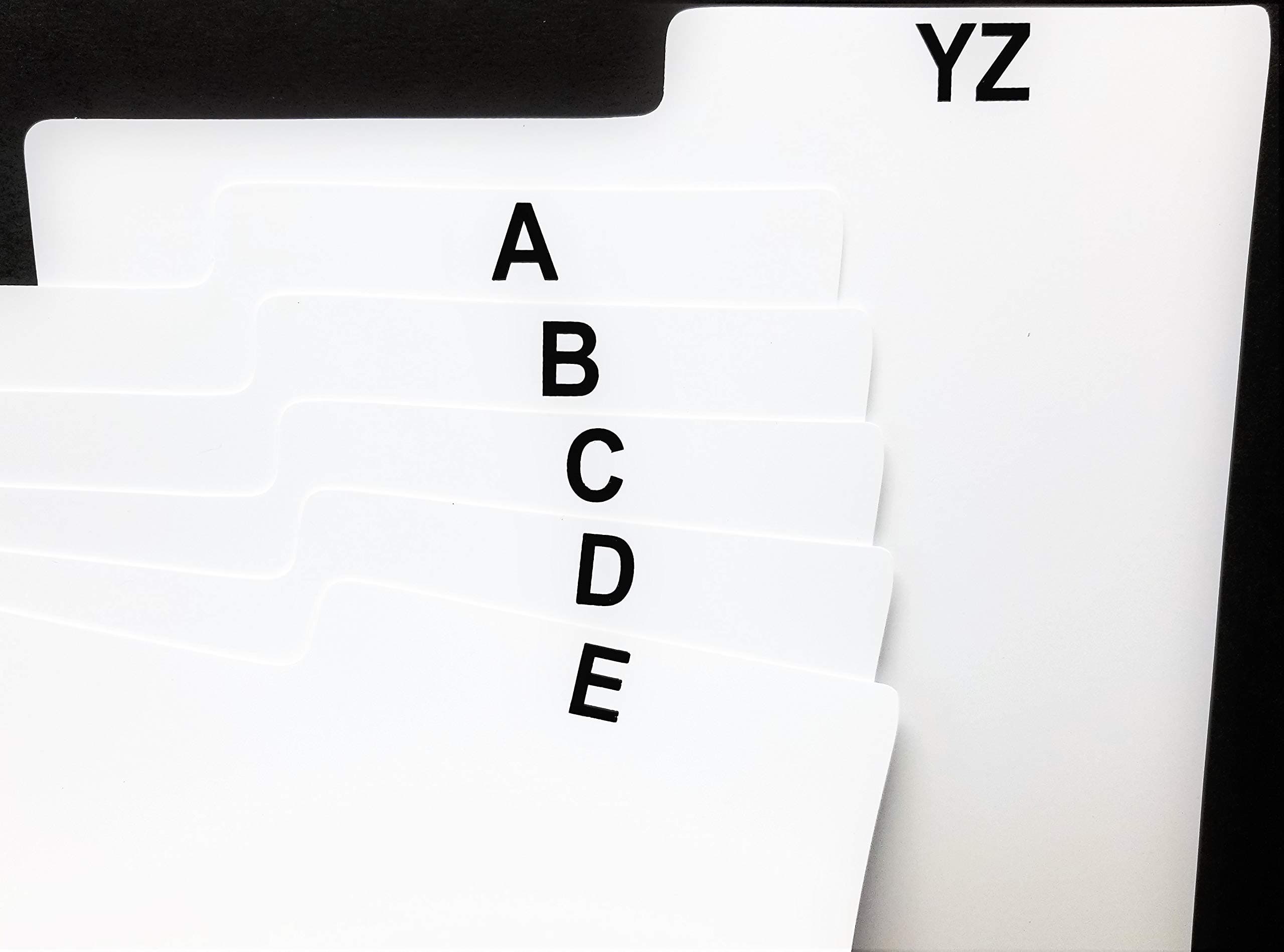 25pc. ABC Alphabet Screen Printed White Divider Cards for LP Vinyl Record Albums + 1 Free dj Magnet