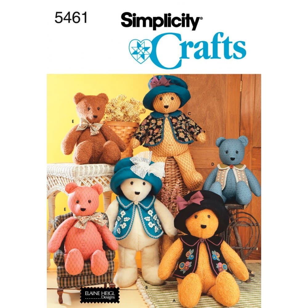 5461 Sewing Pattern - Classic 18 and 22 Inch Stuffed Bears with Clothes