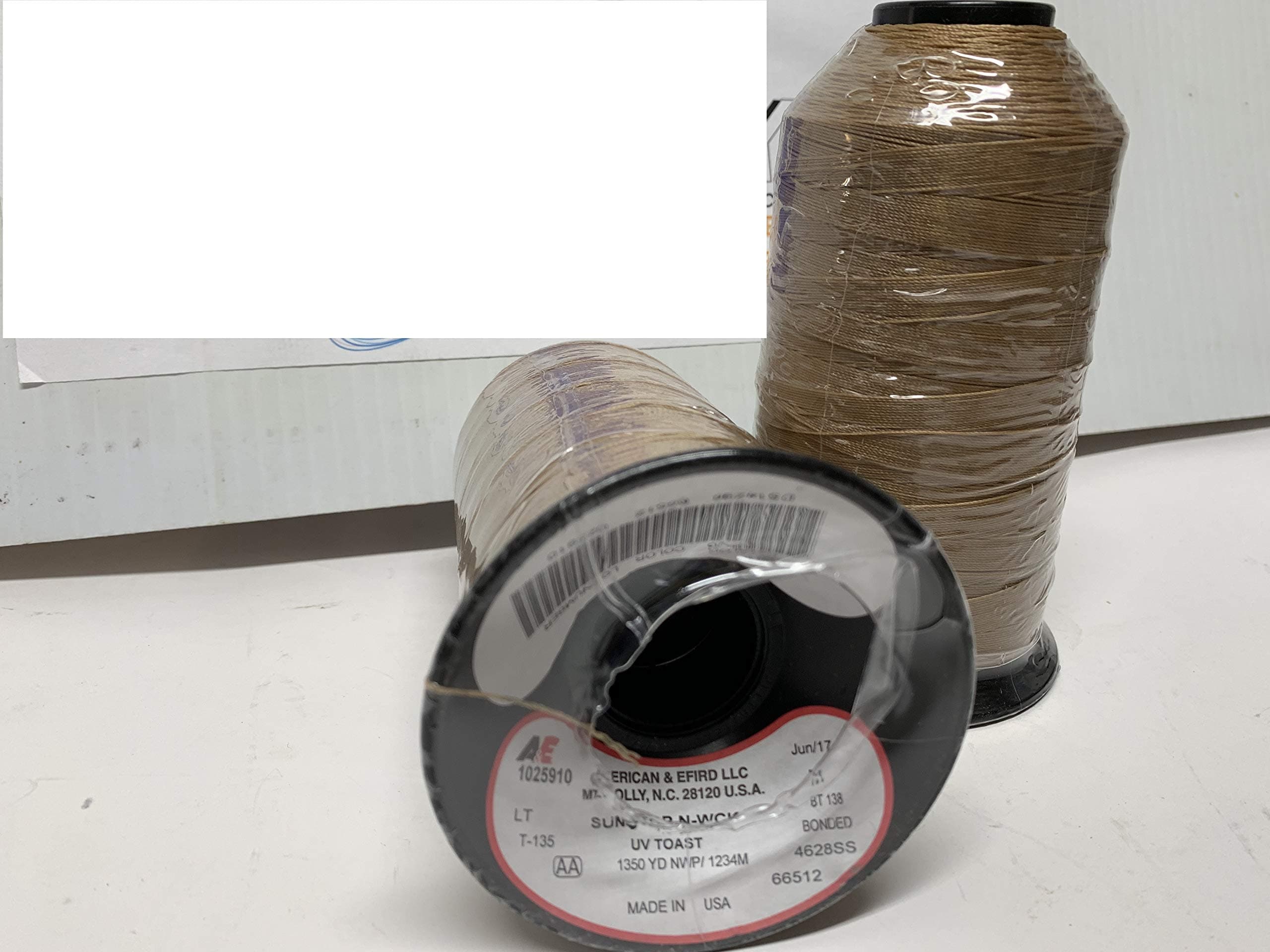 A&E Outdoor Thread Tex 135 SUNSTOP Bonded Polyester Toast Color # 66512~8oz 1350Y Free with One Piece Galaxy Supply 5" Seam Ripper.