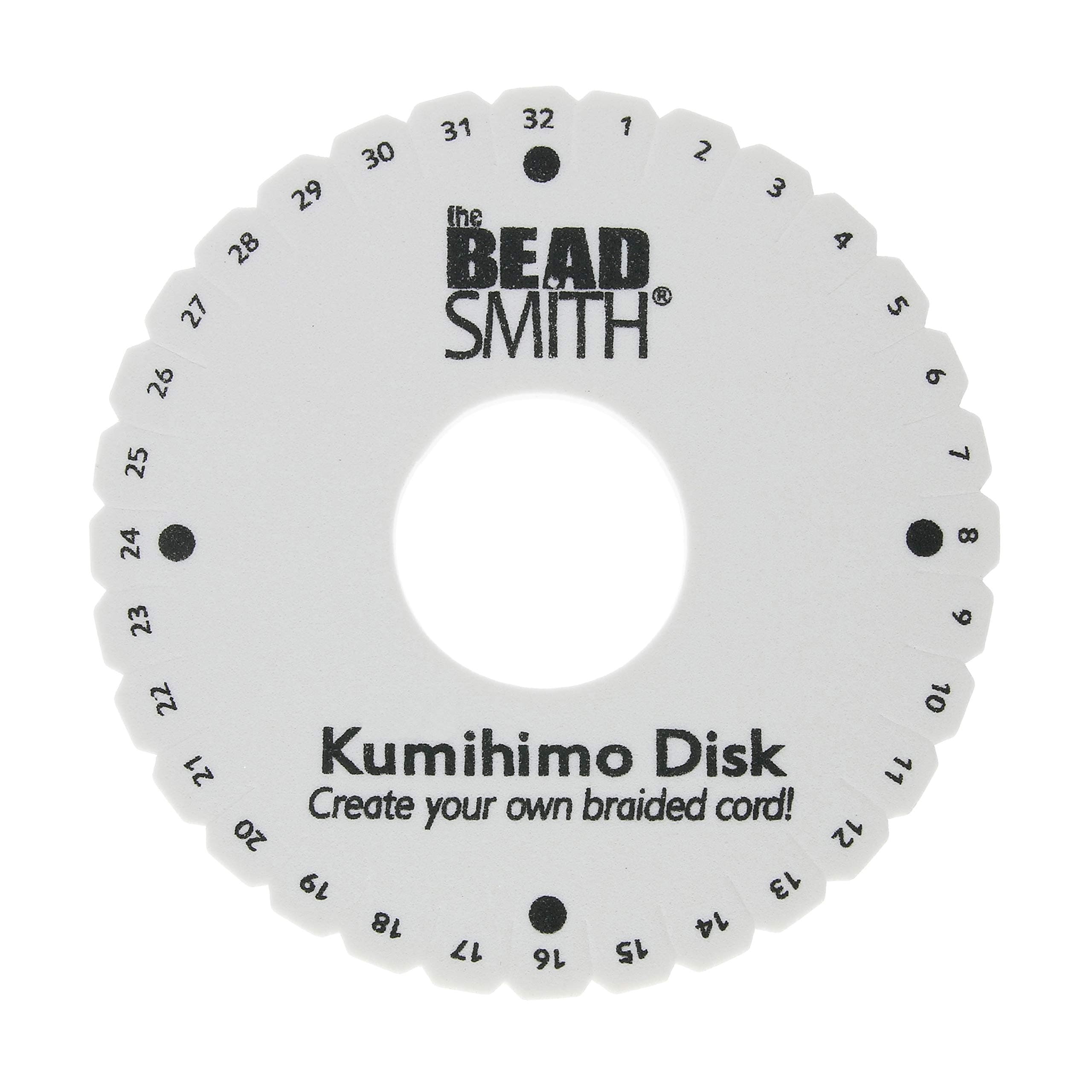 The Beadsmith Round Kumihimo Disk, 6 inch Diameter, 3/8" Dense Foam, Jewelry Tools for Braiding, 1 disks