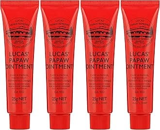 Ointment 25g Tubes — 4 Pack — Fermented Papaya Lip and Skin Balm for Dry Lips, Cracked Skin and Everyday Care, Made in Australia