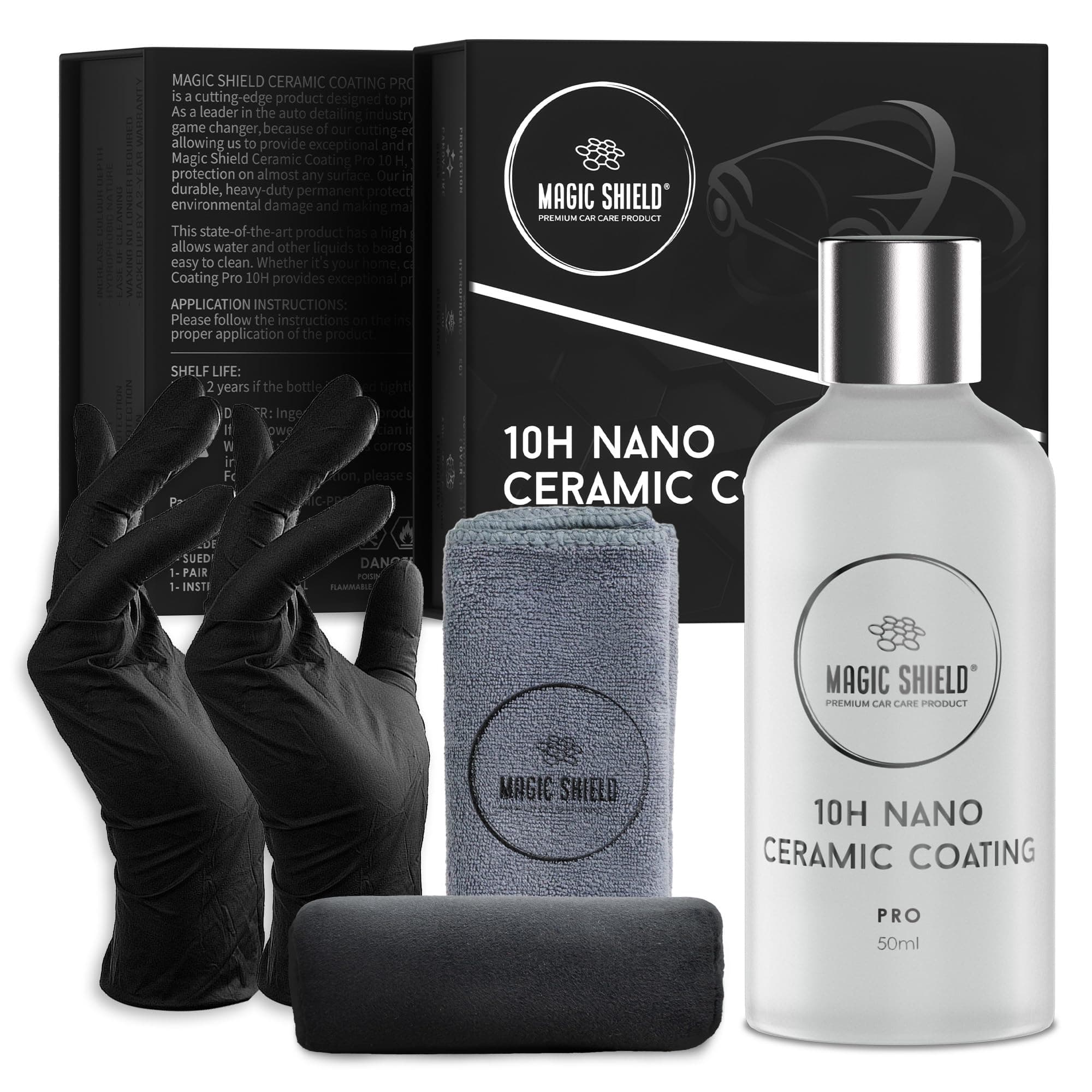 Ceramic Coating PRO 10H - Self-Healing | Long lasting for 2 cars+ | Advanced SiO2 Protection | Easy Application | Candy-Like Gloss | Perfect for Cars, Motorcycles, RVs, and Boats (50ml)