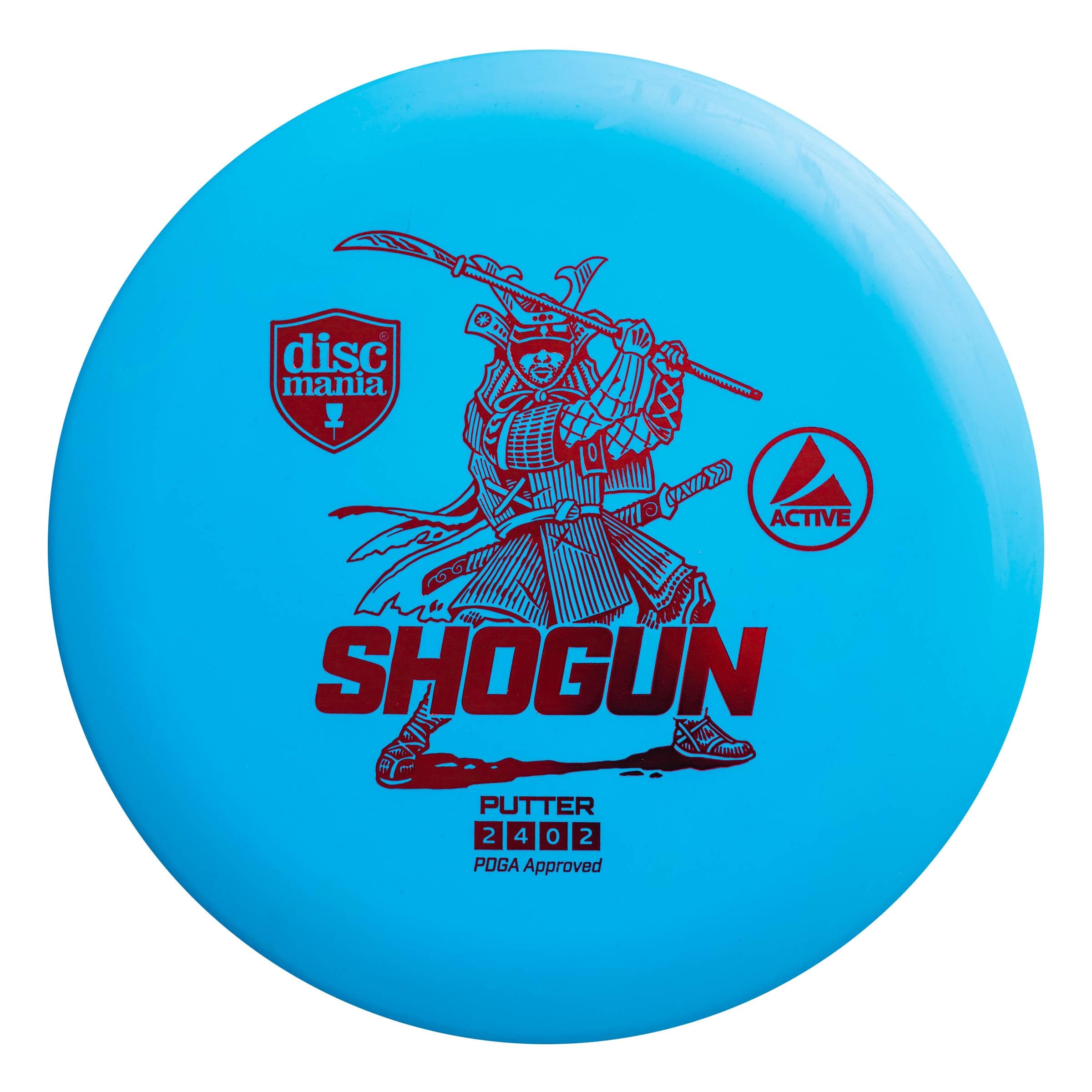 Discmania Active Shogun Disc Golf Putter | Stable Putter Disc Golf Disc | Grippy Putter Plastic | Beginner Disc Golf Frisbee Disc Golf Putt & Approach Disc | 165-169g