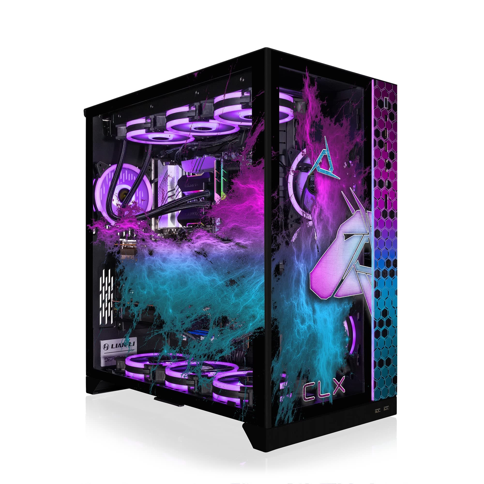 CLX HATHOR Dual Gaming/Streaming PC - PC1: Intel Core i9 13900KF 3.0GHz, GeForce RTX 4090, 1TB SSD, 6TB HD, 64GB DDR5 RGB Memory, PC2: Intel NUC 12 i7 Compute Element