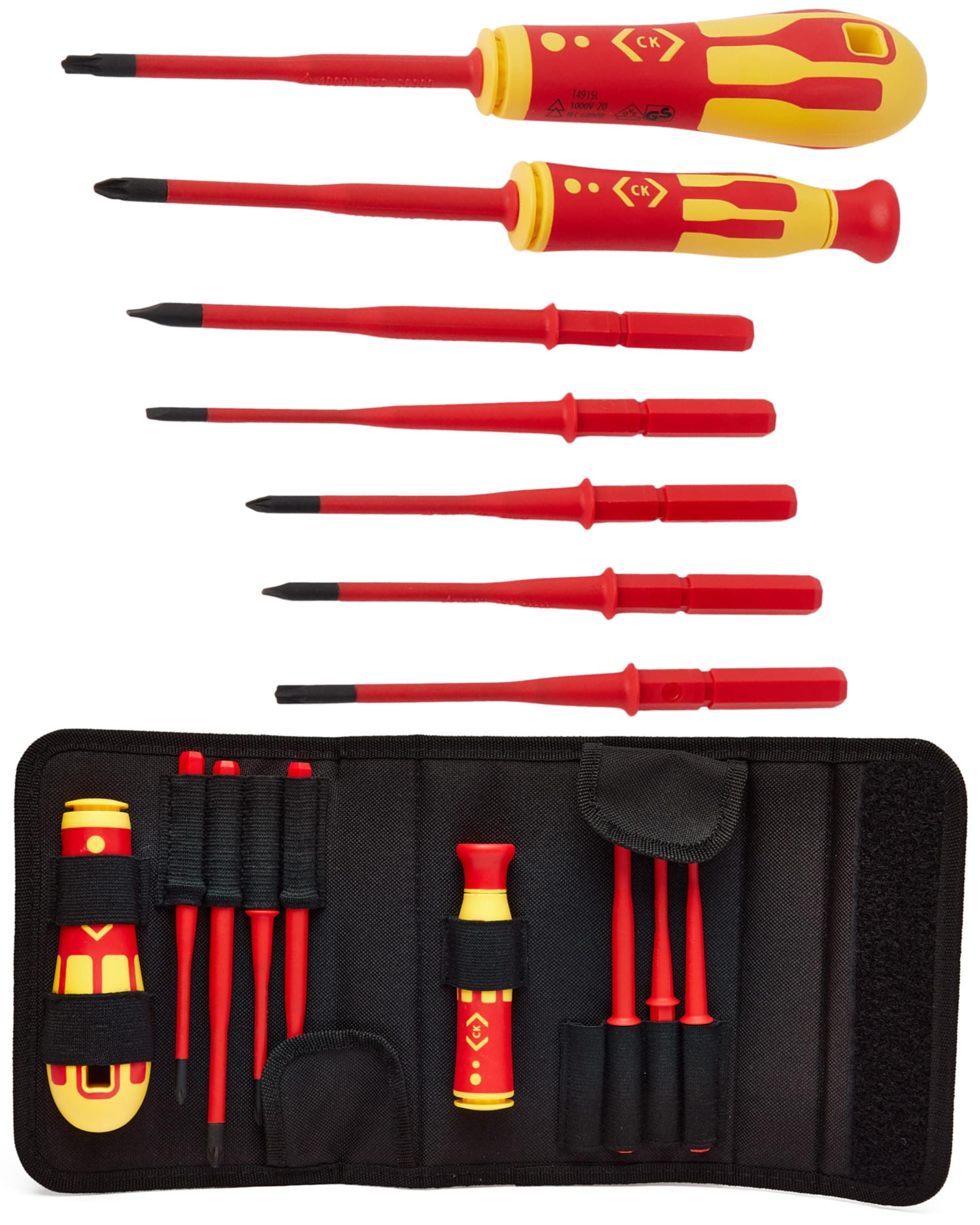 T4925 VDE/1000V Interchangeable Screwdriver Set with Slim Blades