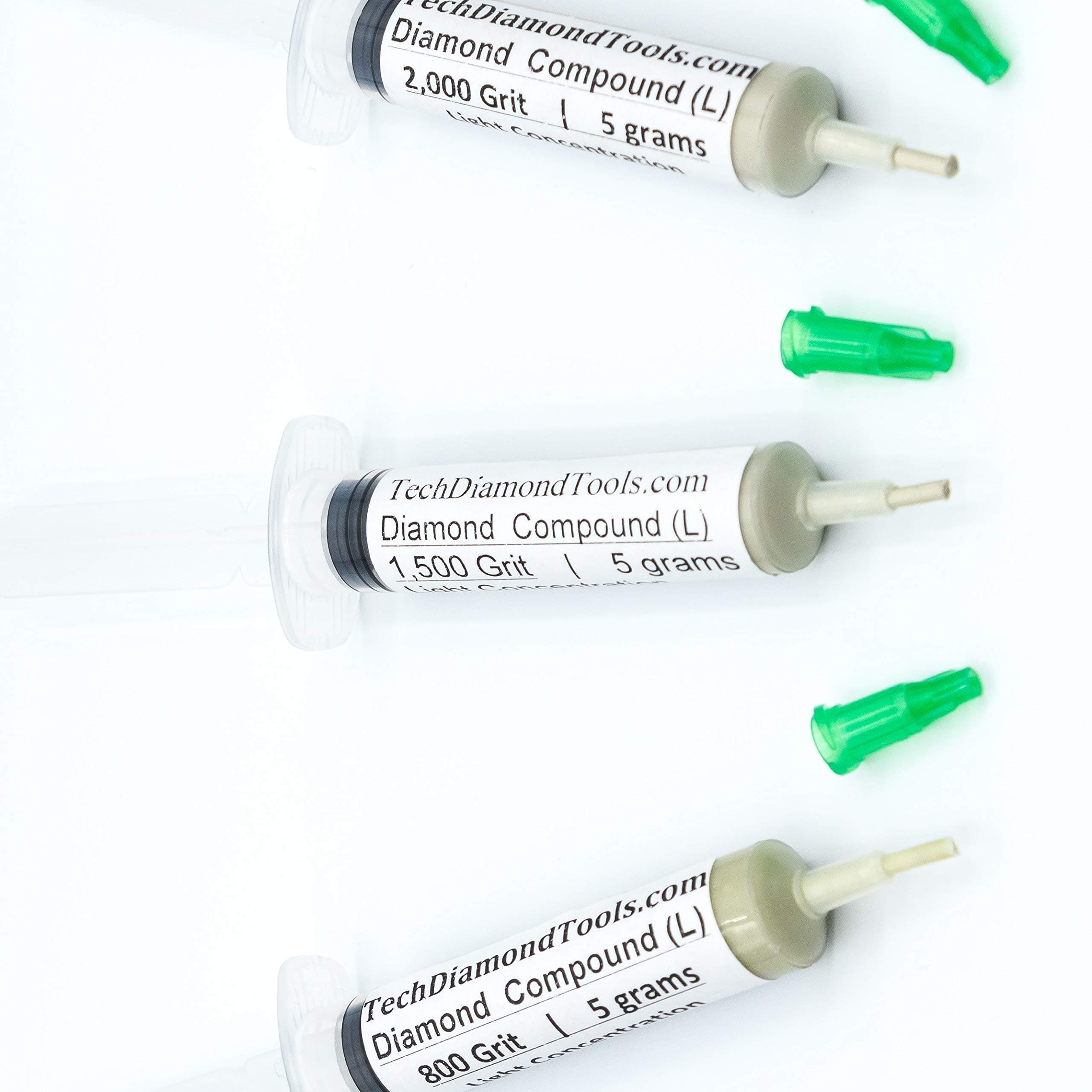 TechDiamondTools Kit of 3 Diamond Lapping Paste Polishing Compound USA Made 800 1500 2000 Grit Lapping Compound for Rock Glass Metal Jewelry Resin Marble with 10% of Diamond Powder