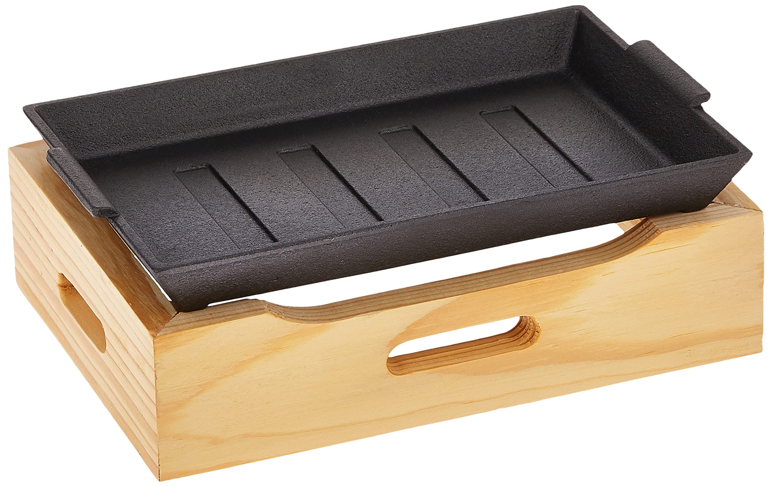 Vague Rectangular Sizzling With Base, 24 cm Size