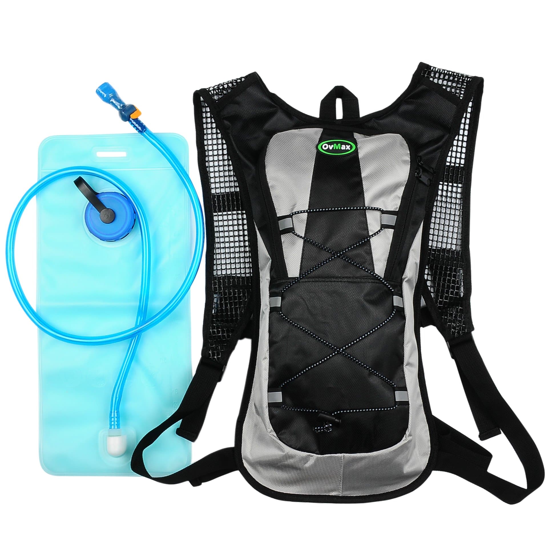 Hydration Pack with 2L Backpack Water Bladder Lightweight Outdoor Tactical Survival Reservoir Men Women Kids Camping Hiking Running Biking Bag (Black)