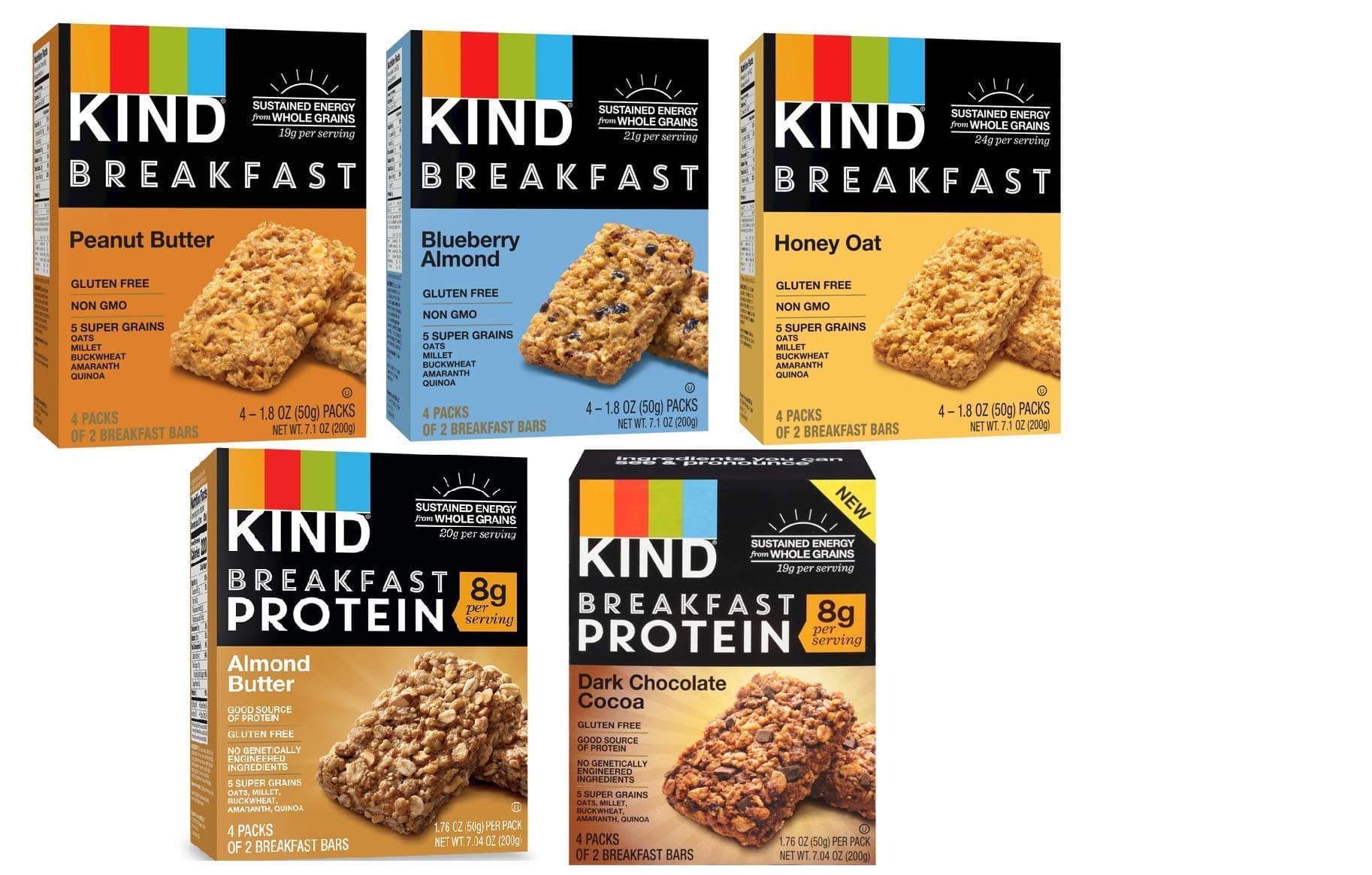 Breakfast Bars, Variety Packs (5)
