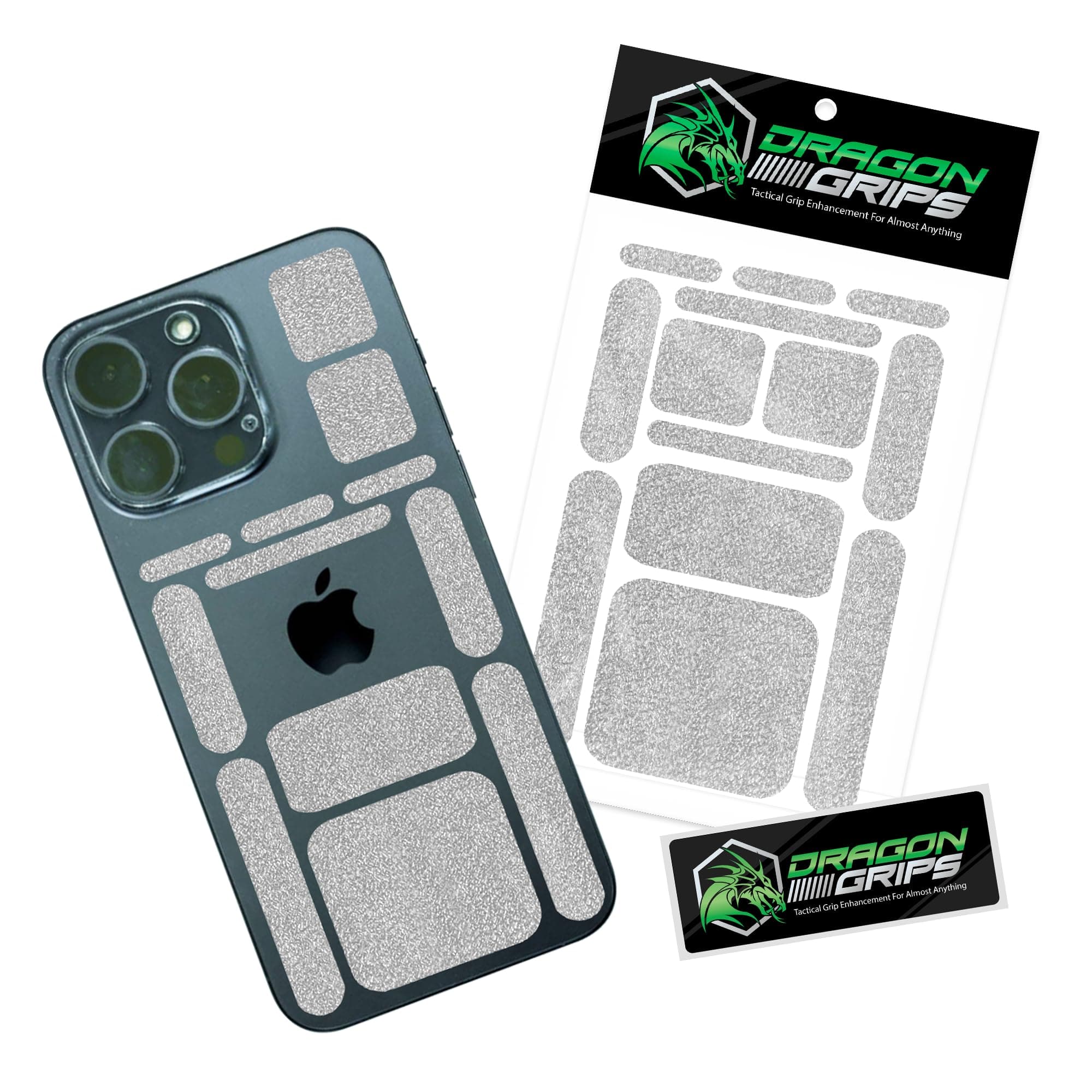 Dragon Grips 13 Pcs Rectangular Rubber Grip Tape, Rubberized Grip Stickers for Phone Case, Mouse, Gun, Tools, Gaming Controller, Laptop, and More