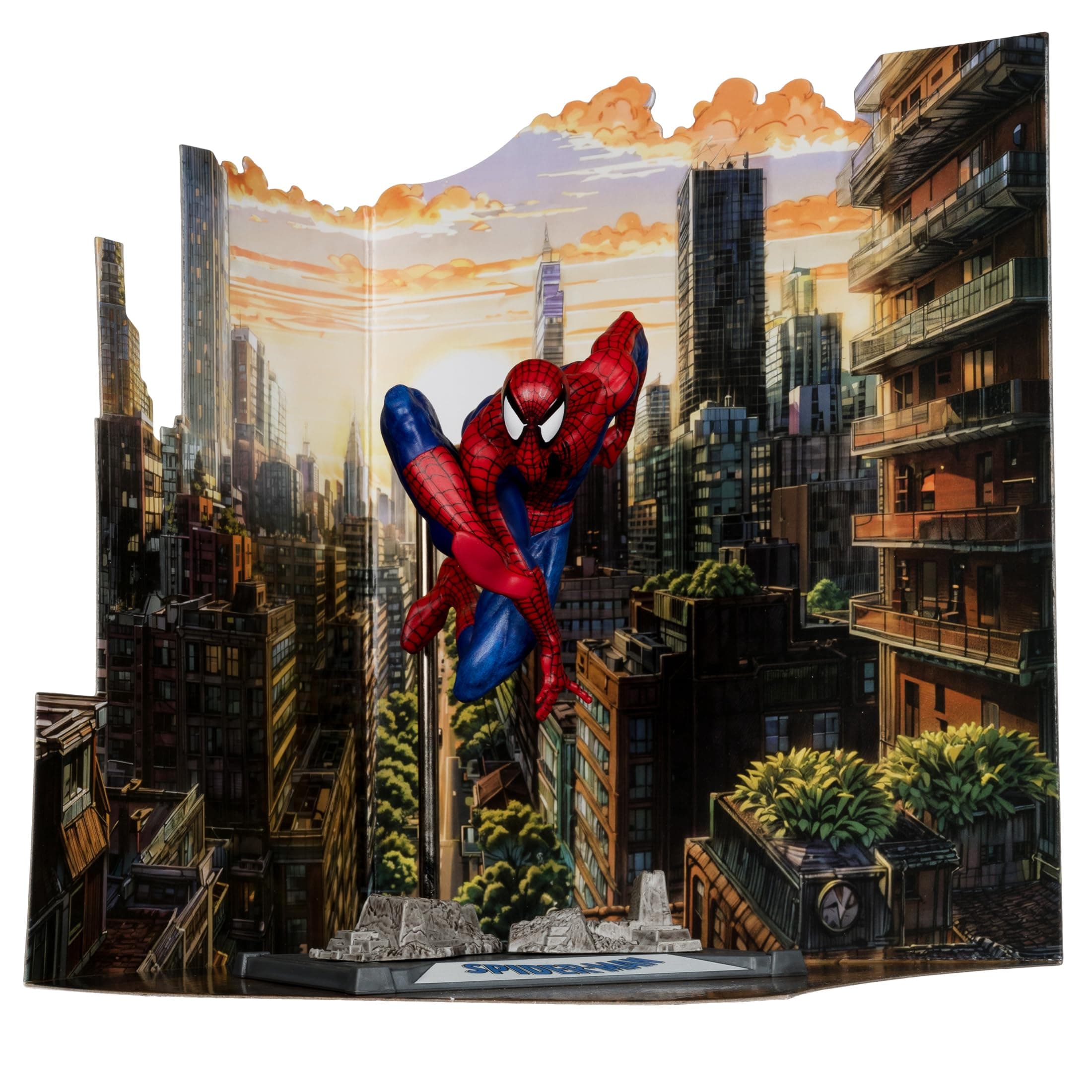 McFarlane Marvel Spider-Man 1:10th Scale Posed Figure with Scene (Spider-Man #6) Toys