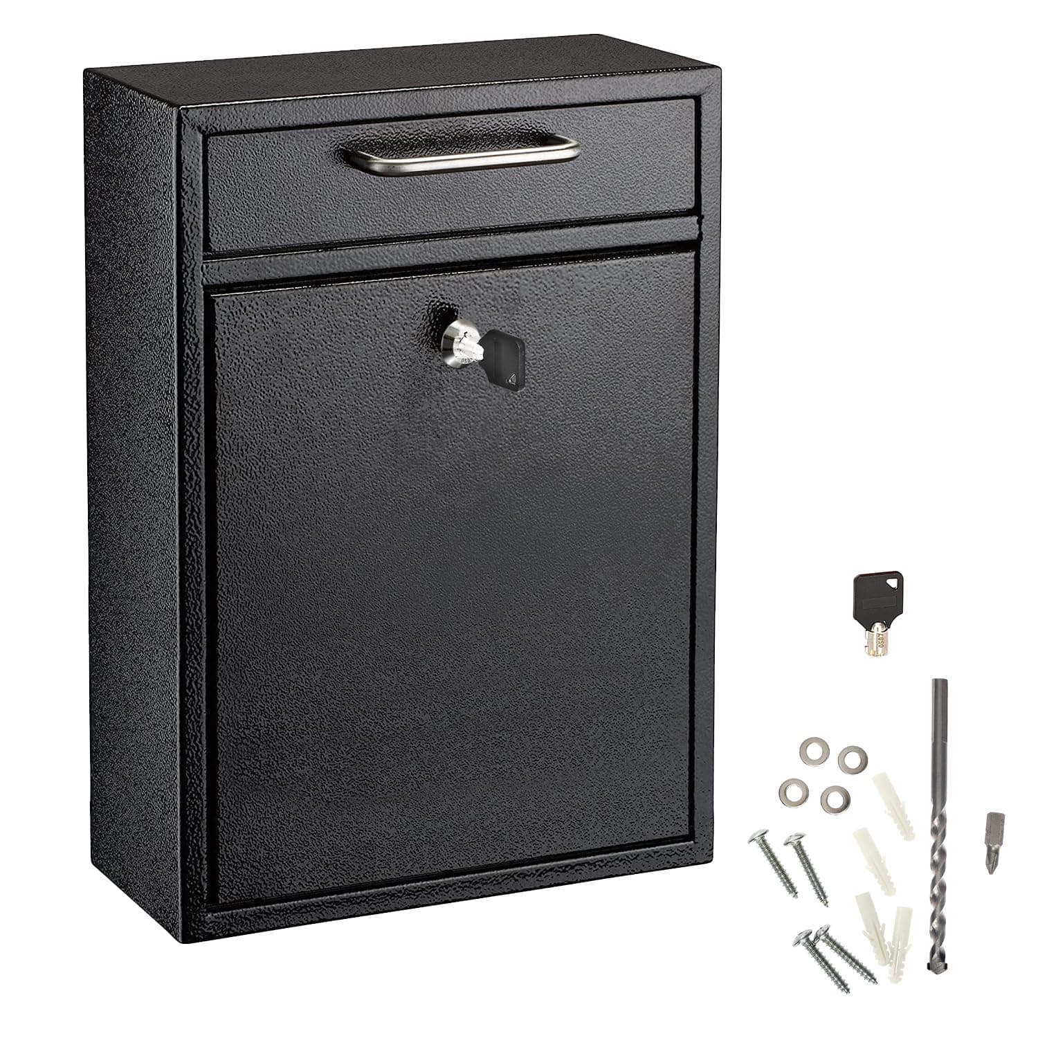 AdirOffice Wall Mount Mailbox - Mailbox with Lock and Keys- Durable Wall Mounted Locking Mailbox and Cash Drop Box for House, Apartments and Bussiness After Hours Deposits