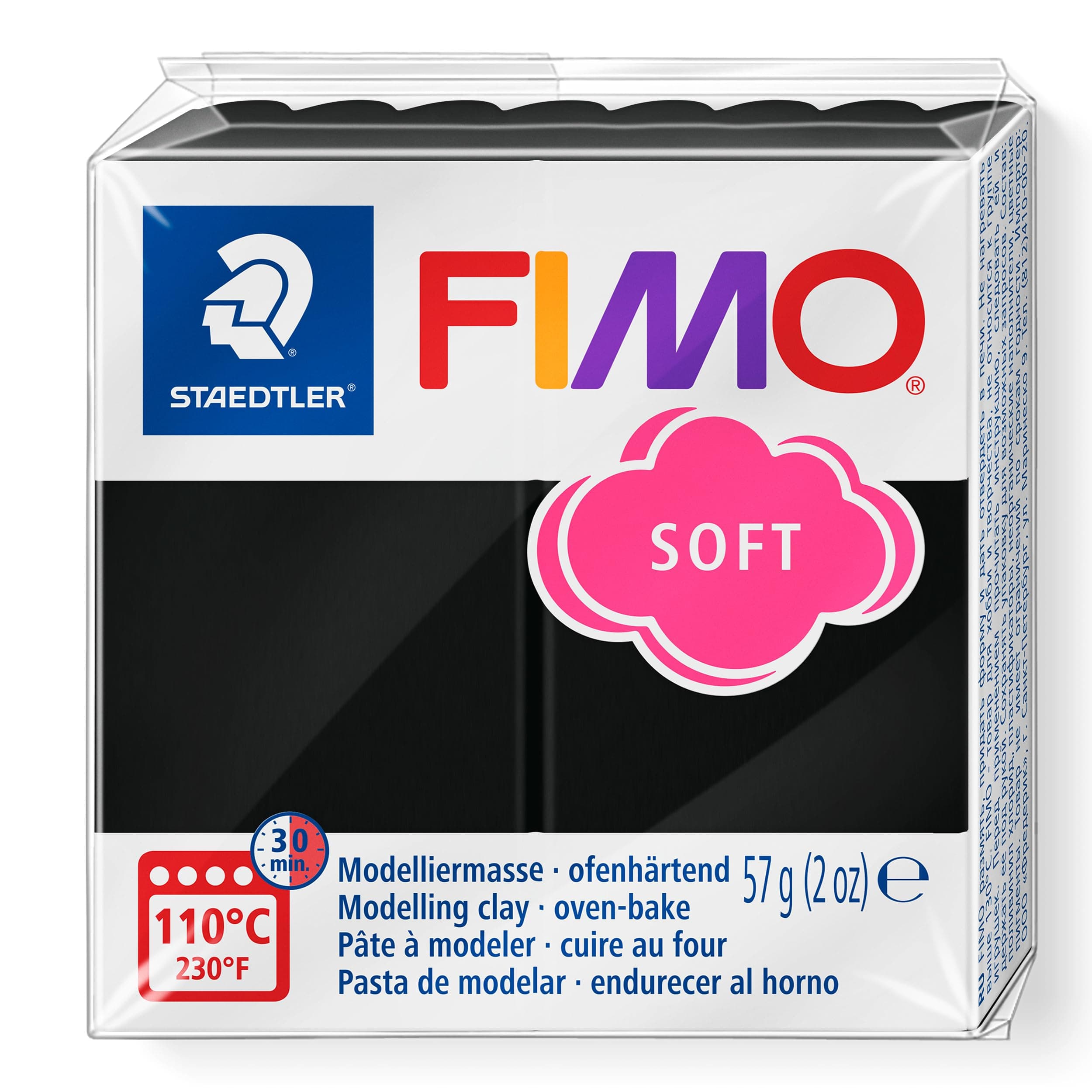STAEDTLER Fimo Soft Modelling Clay, Black, 57 g