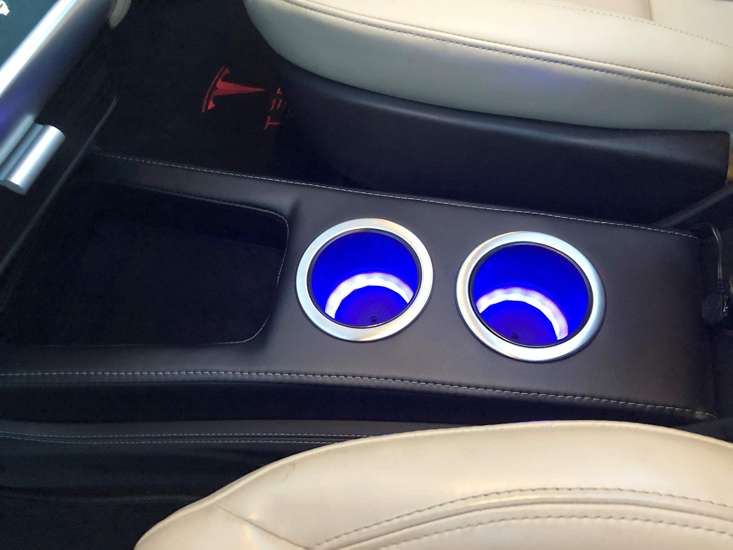 Evamped Tesla CCI Premium LED Front Console/Cupholder Low Profile-Blue LED