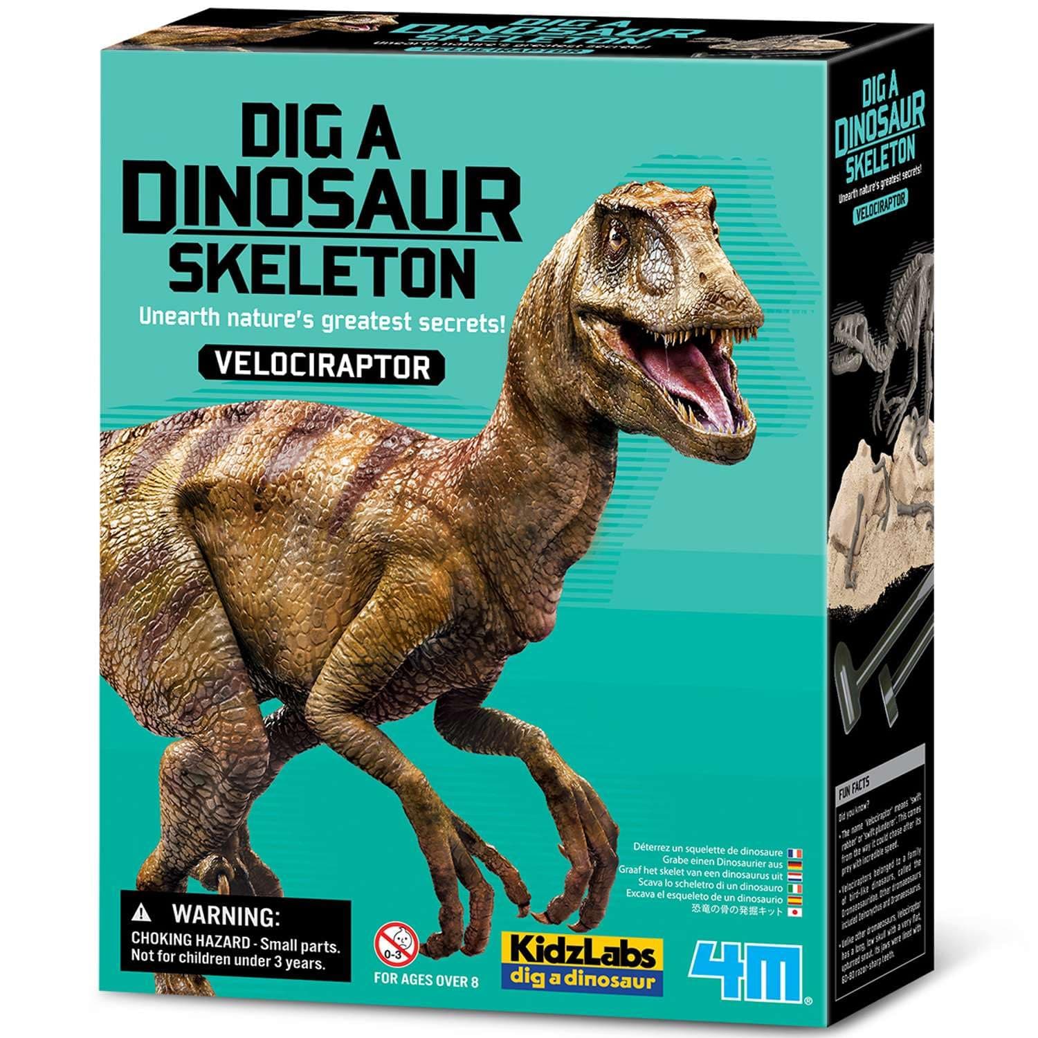 4M Kidz Labs Dig A Velociraptor Skeleton