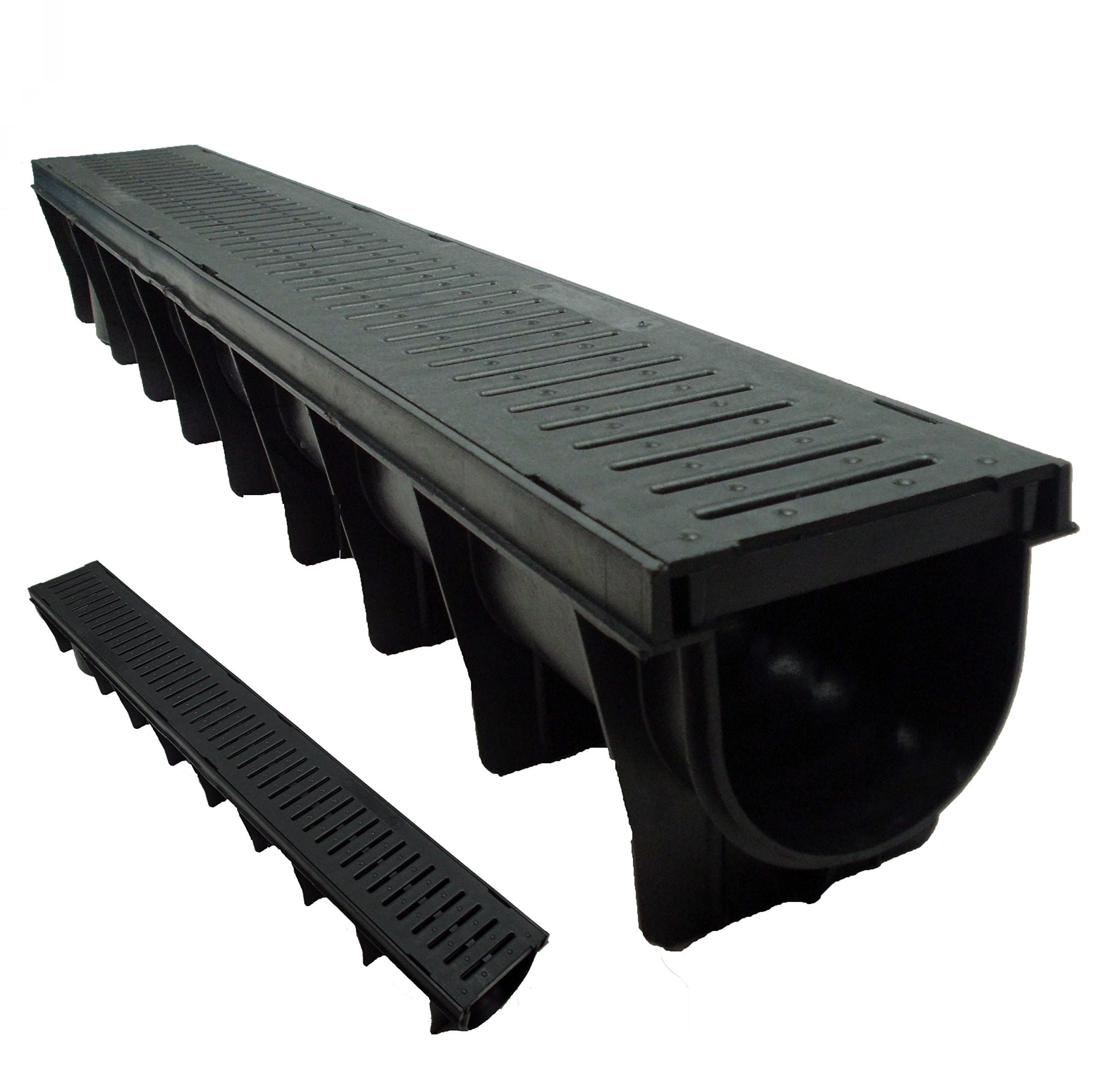 8 x Drain Channel Deep Drainage Plastic PVC Heavy Duty for Water Rain Storm Shower Wetroom Garden Driveway 1m