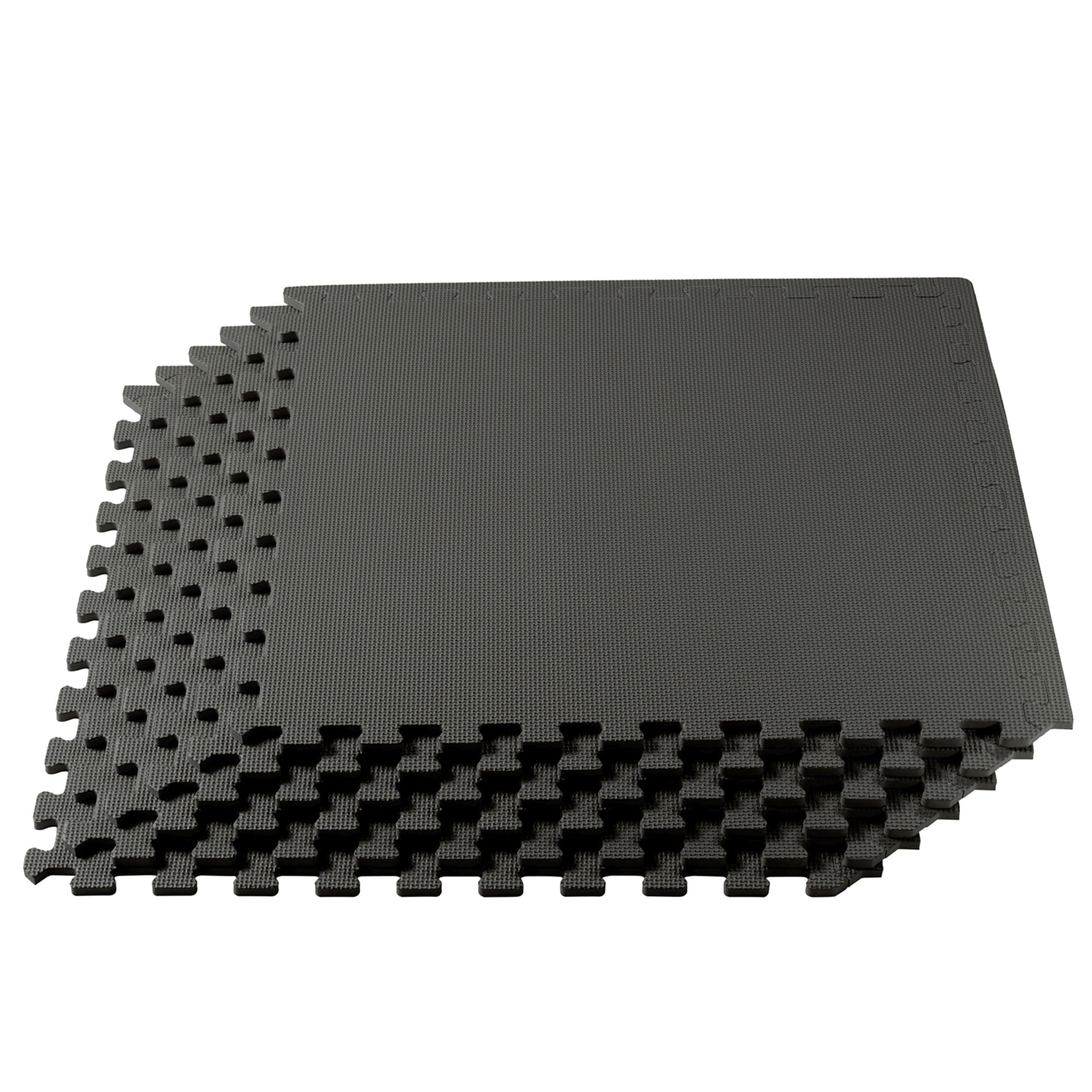 3/8" Thick Multipurpose EVA Foam Exercise Floor Mat, Interlocking Tiles, Anti-Fatigue for Home or Gym