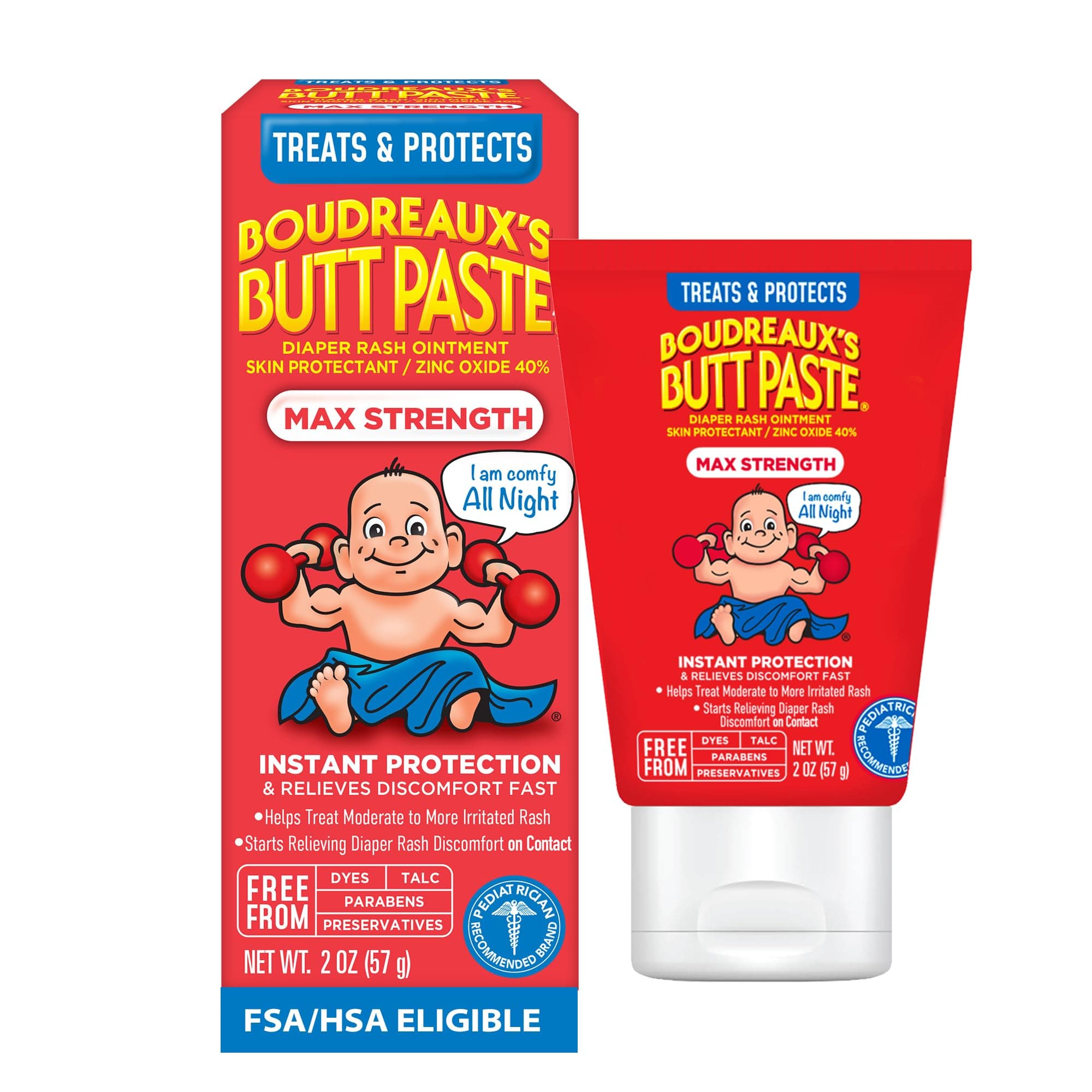 Boudreaux's Butt Paste Maximum Strength Diaper Cream - 2oz