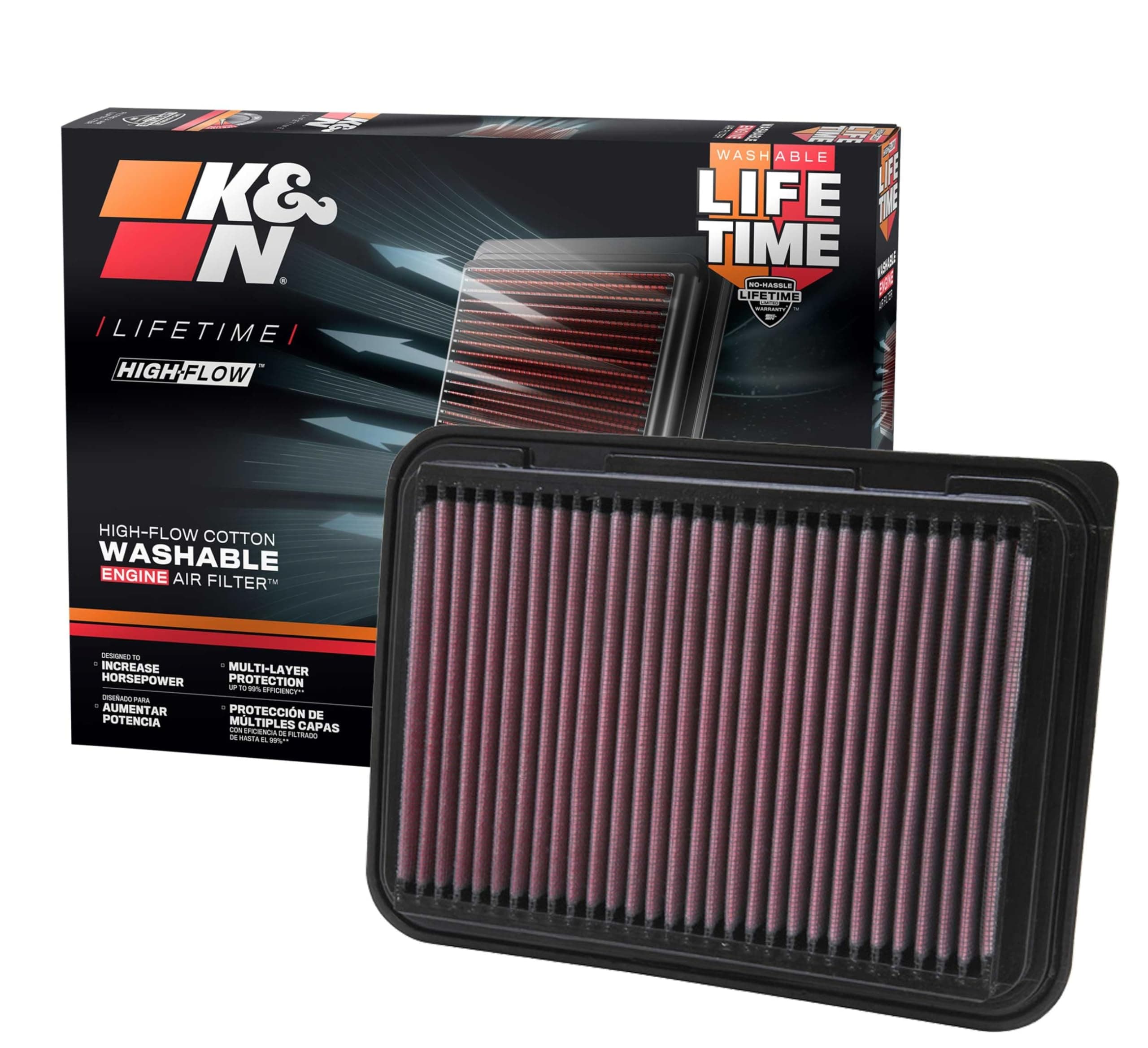 K&N Engine Air Filter: High Performance Premium Washable Replacement Filter: Compatible with 2002-2019 Toyota (Auris, Avensis, Corolla, Vitz, Yaris, Verso, Probox, Ractis,Wish, Alion, Premio) 33-2360