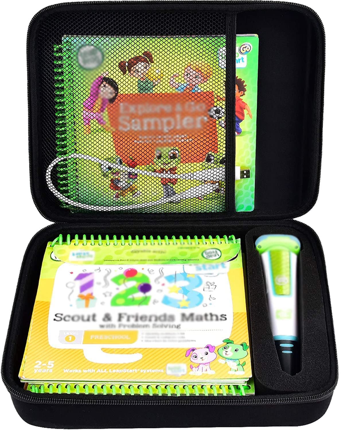 Case Compatible with LeapFrog for LeapStart Go System and for LeapFrog for LeapStart 3D/ for Pre-Kindergarten Activity Book of Level 1 2 3. Storage Carrying Holder Fits for USB Cable(Box Only)