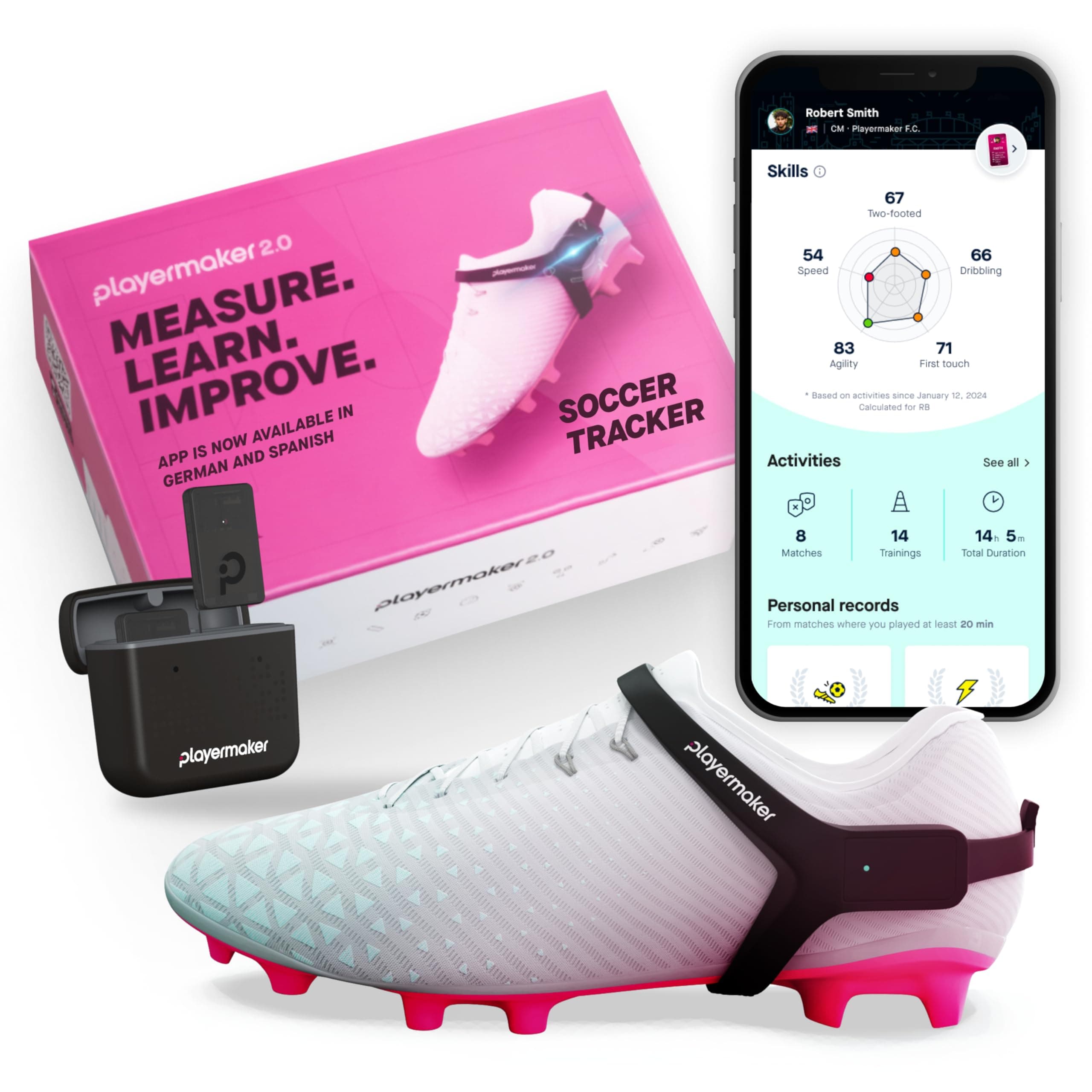 – Playermaker 2.0 Smart Soccer Tracker for Cleats, 25+ Technical & Physical Soccer Training Metrics, 12 Month Access to Playermaker Technology App, Next-Level Precision Beyond GPS Trackers, Medium