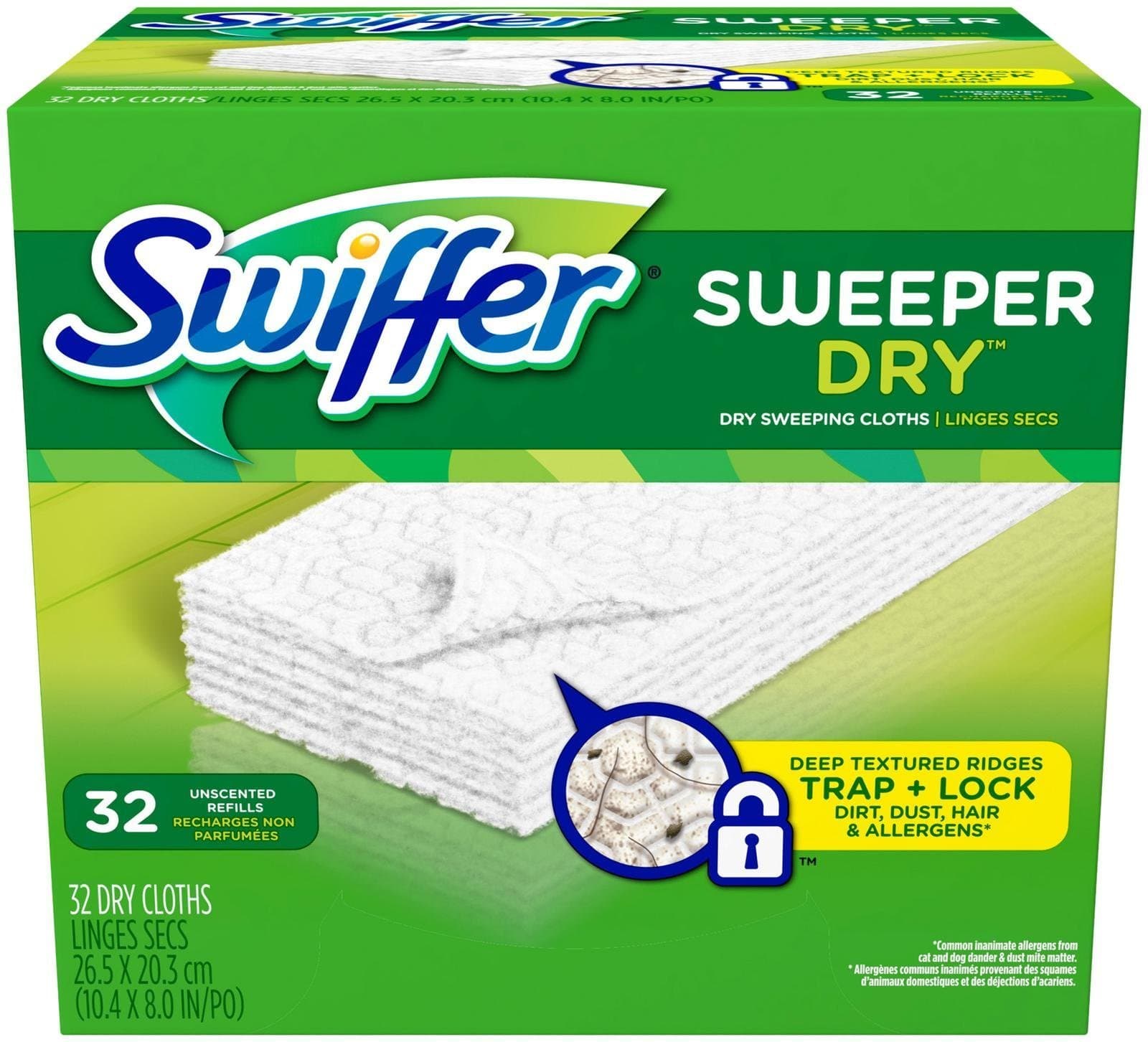 Sweeper Dry Sweeping Cloths, Refills, Unscented, 32 ct.